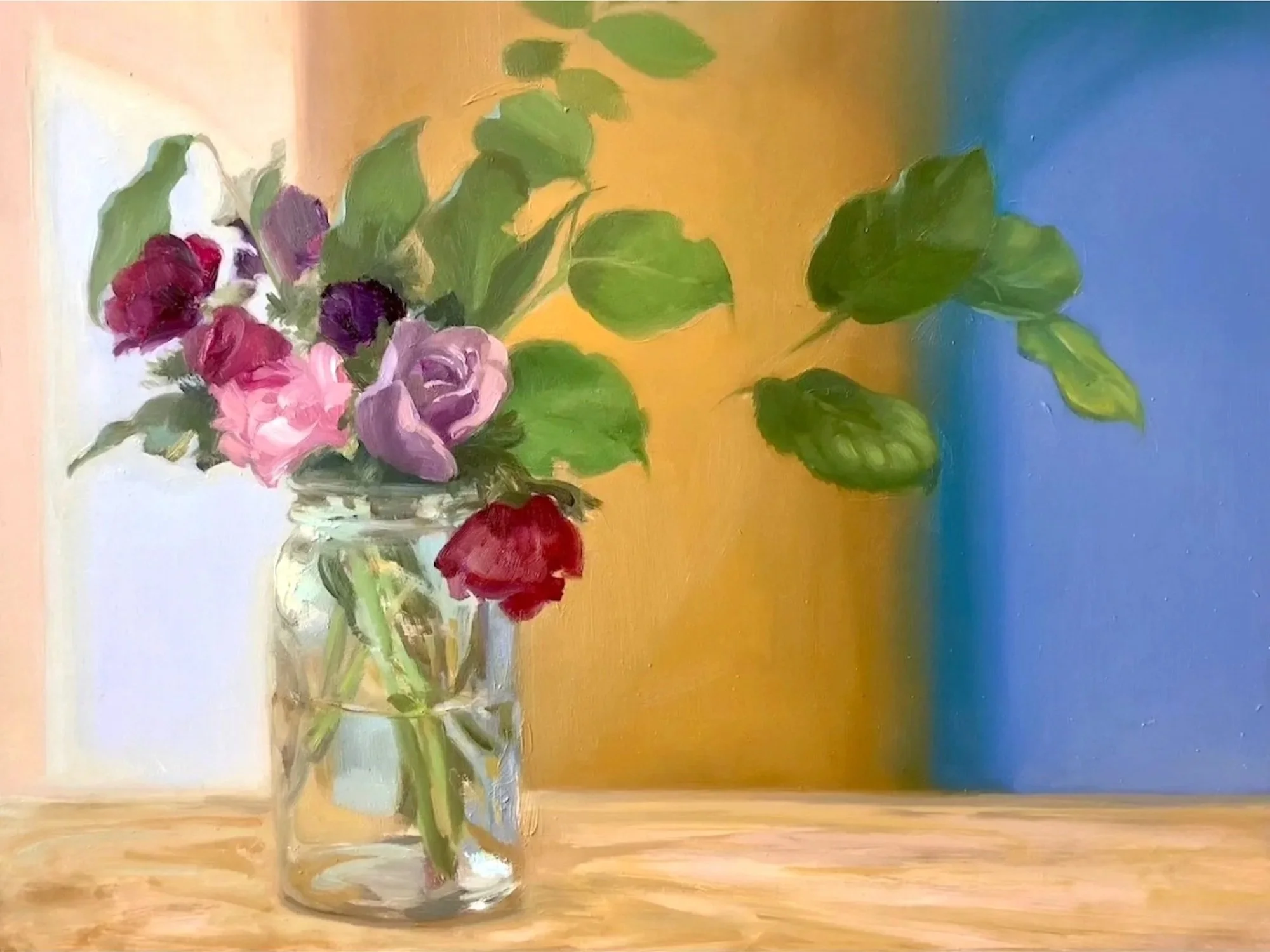 Wild Roses , 14 x 18", oil on panel