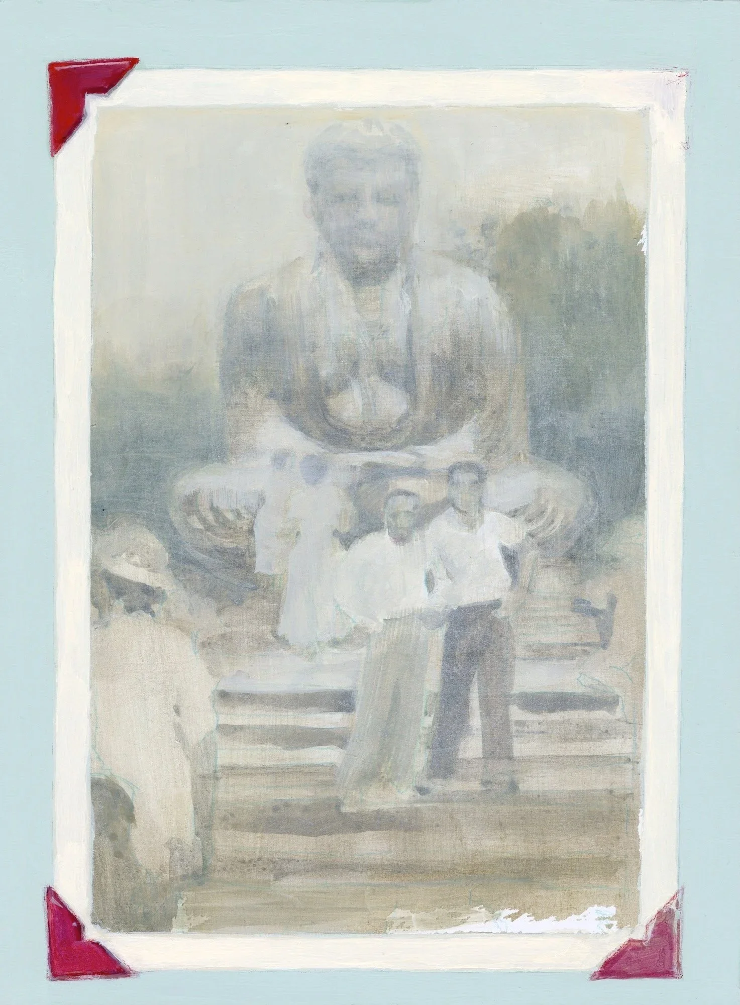 Japan Scrapbook-Dad in Kamakura , 9 x 12", oil on panel