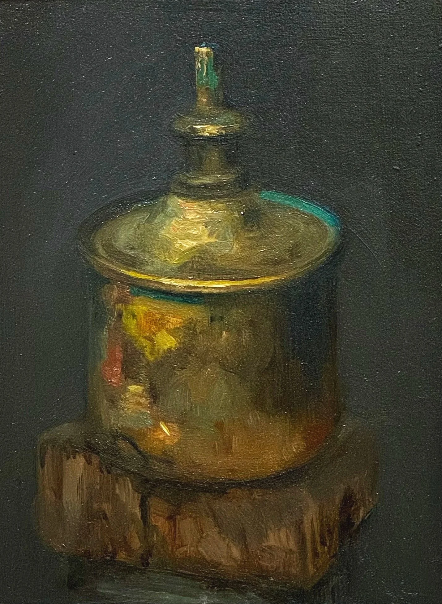 Mineral Spirits Can , 6 x 4", oil on panel