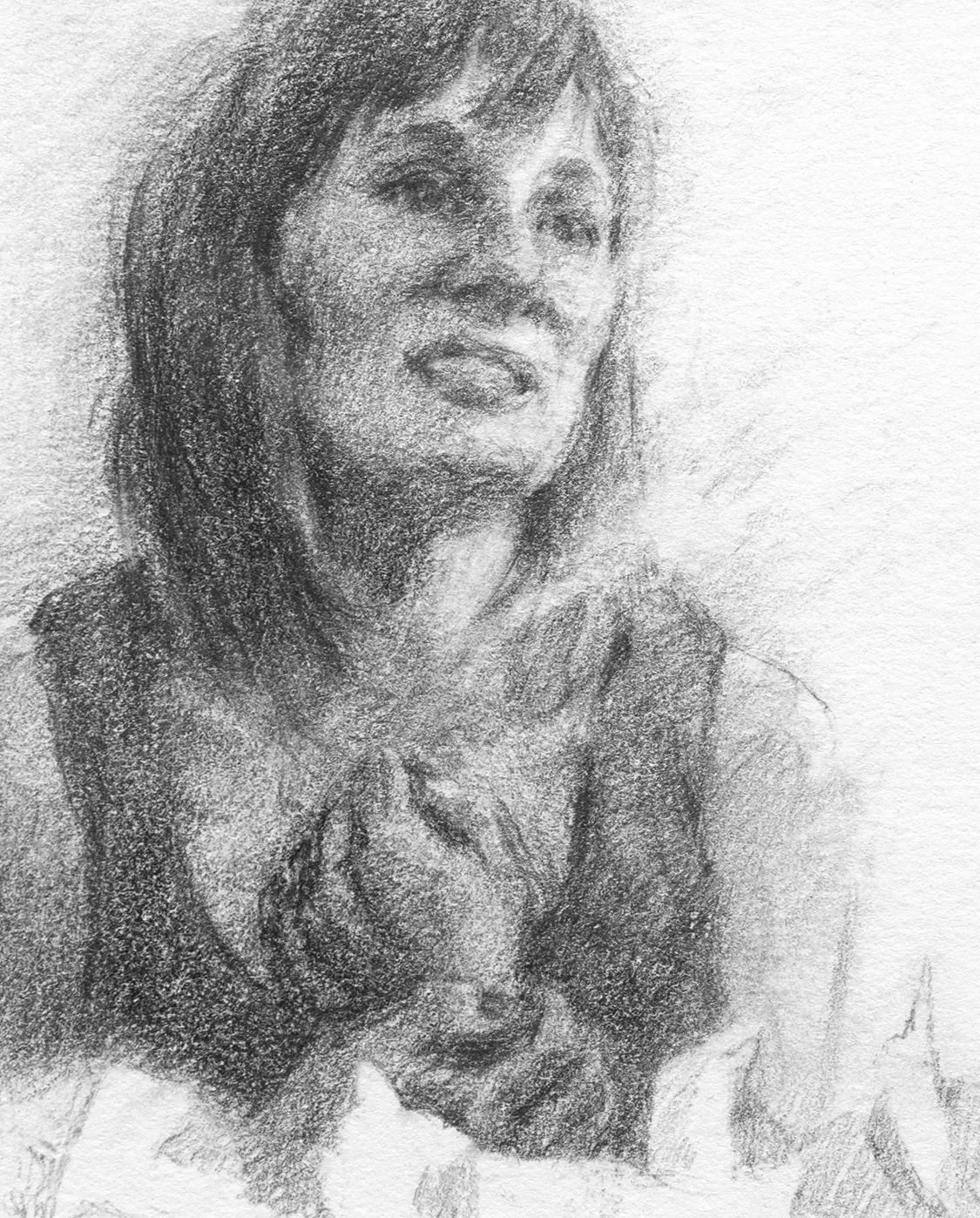 Jessica , 4 x 3", graphite on paper