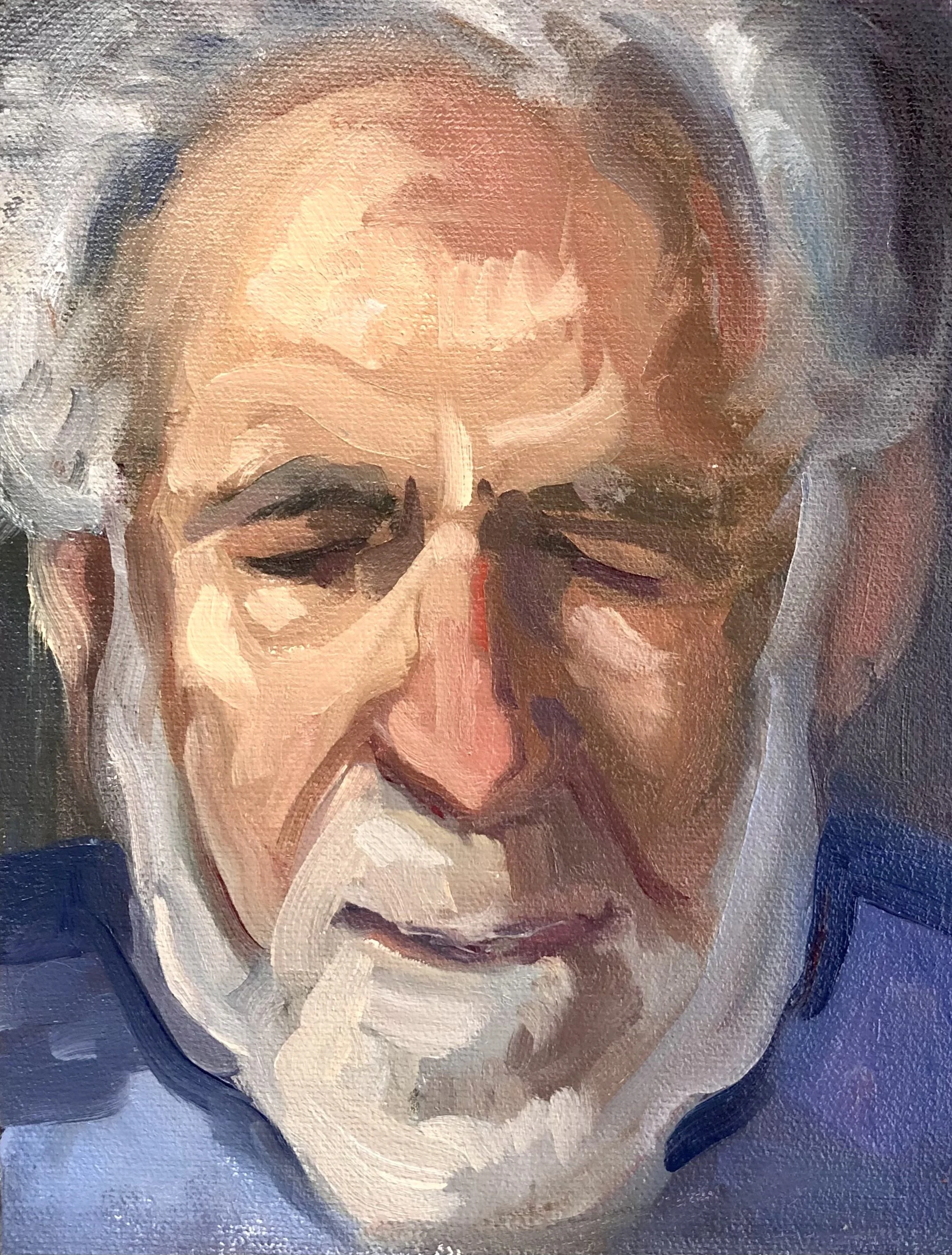 Dad Sleeps, 10 x 8" , Oil on Canvas panel