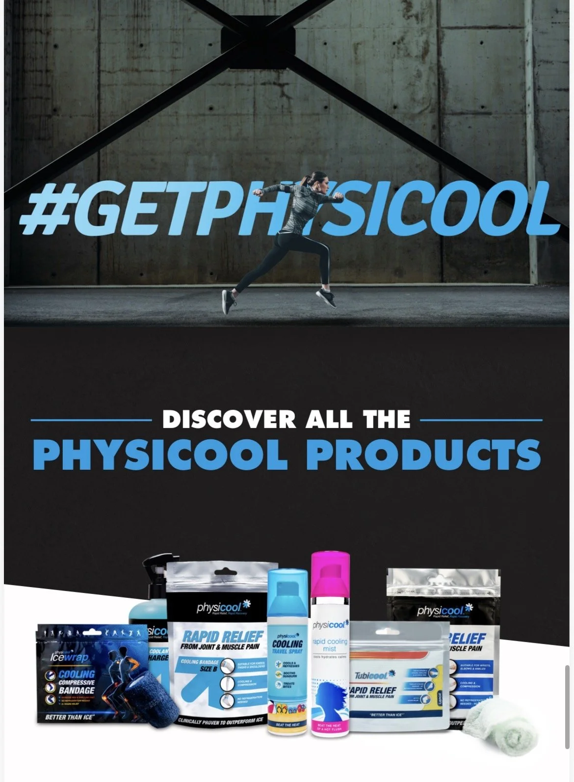 Athlete and accompanying physicool products