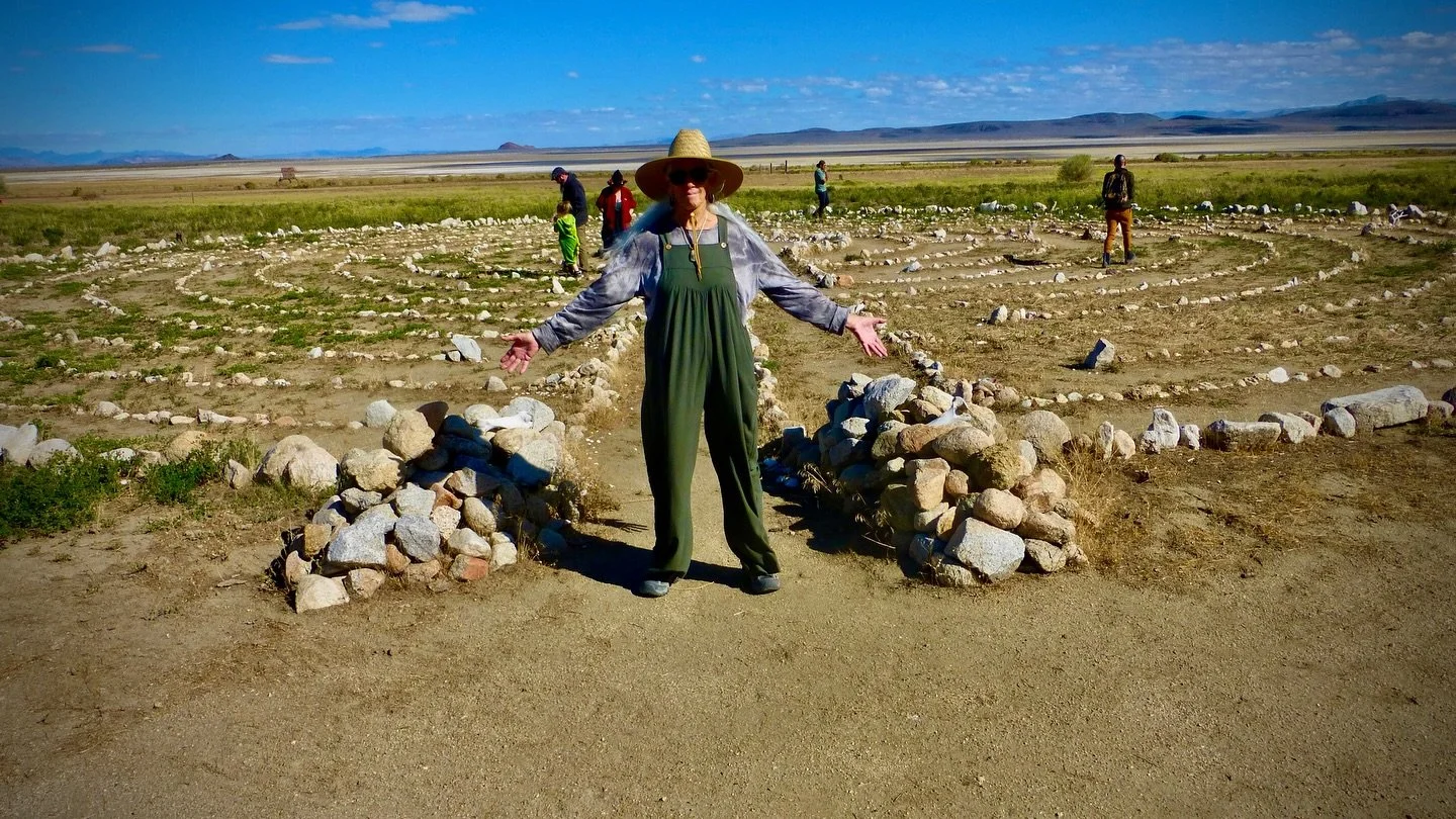 Sunday Afternoon Fly Ranch Labyrinth Walk, Hualapai Valley, NV, USA, Earth-Home.
