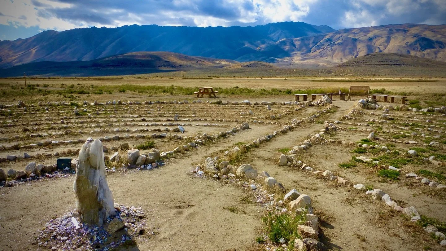Sunday Afternoon Fly Ranch Labyrinth Walk, Hualapai Valley, NV, USA, Earth-Home.