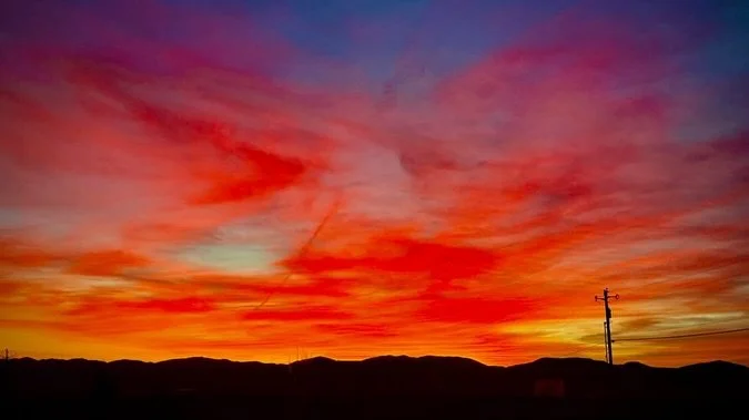 Yesterday's Sunset Afterglow, Gerlach, NV, USA, Earth-Home.