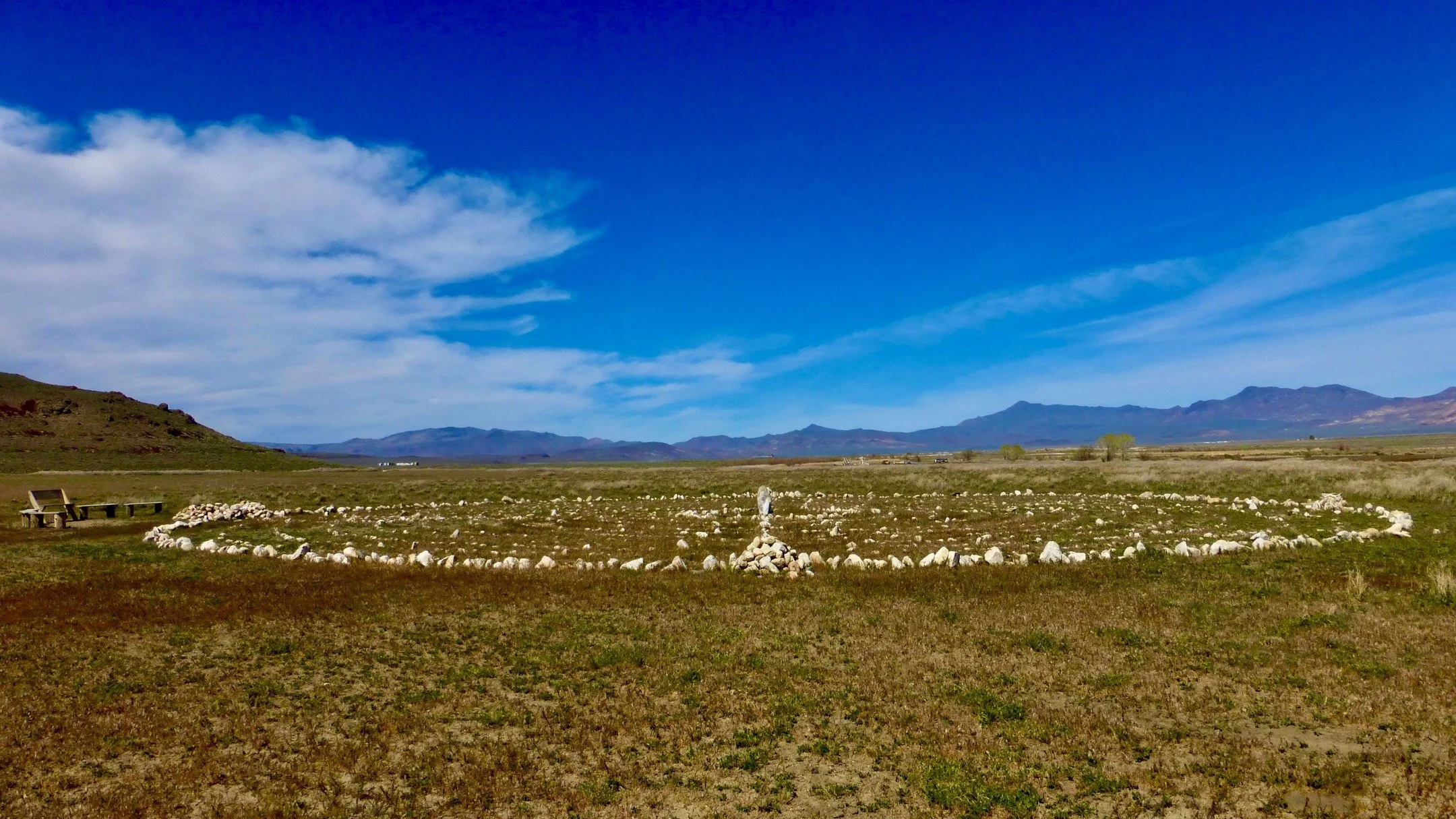 Sunday Afternoon Fly Ranch Labyrinth Walk, Hualapai Valley, NV, USA, Earth-Home.