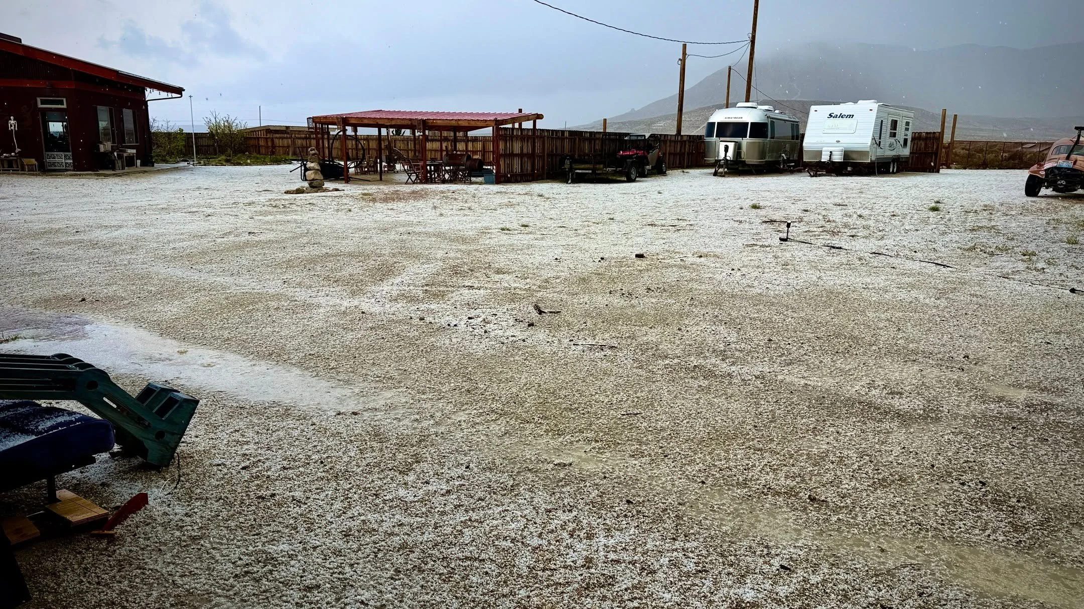 Morning Hail Storm, Gerlach, NV, USA, Earth-Home.