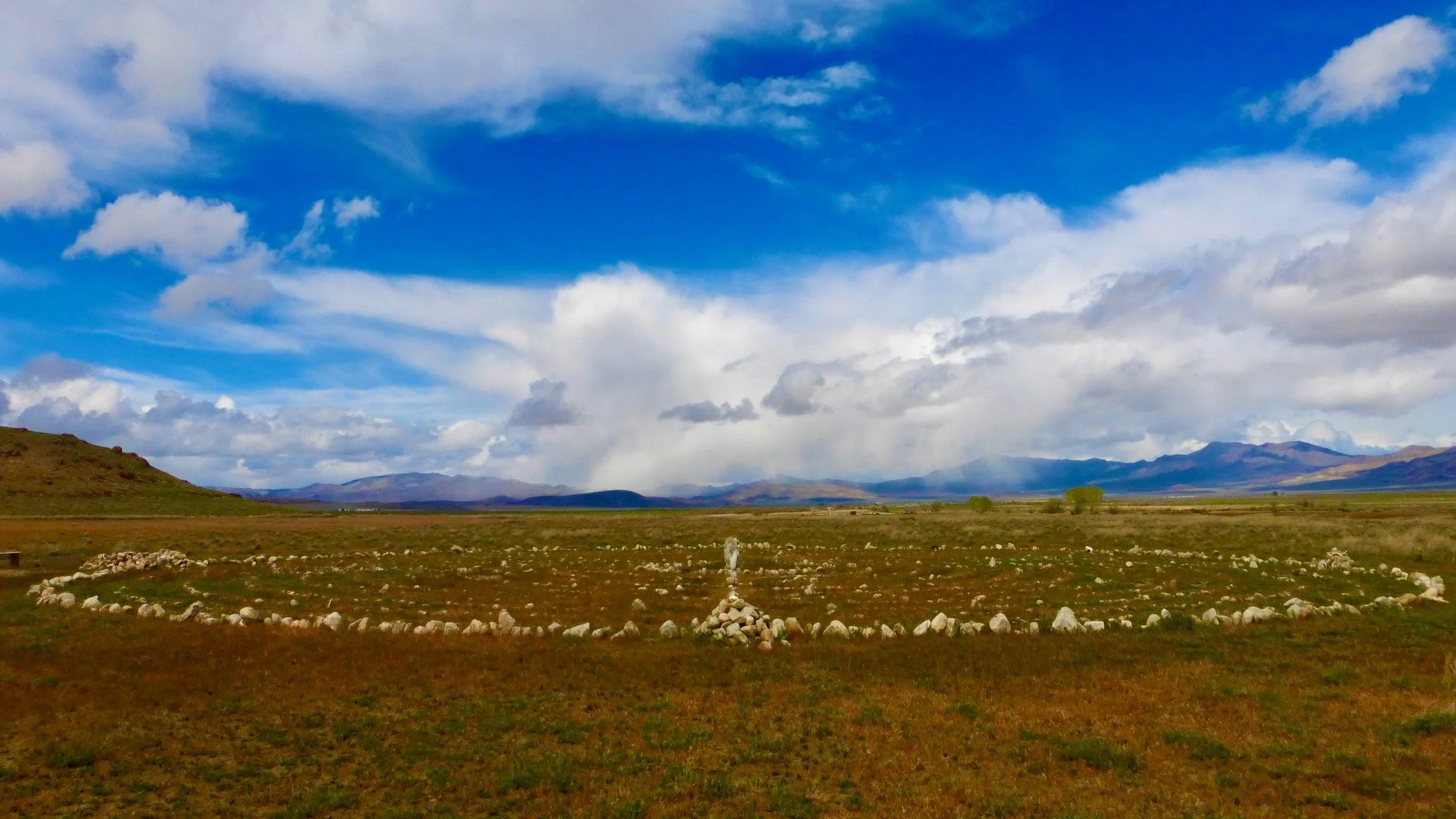 Sunday Afternoon Fly Ranch Labyrinth Walk, Hualapai Valley, NV, USA, Earth-Home.
