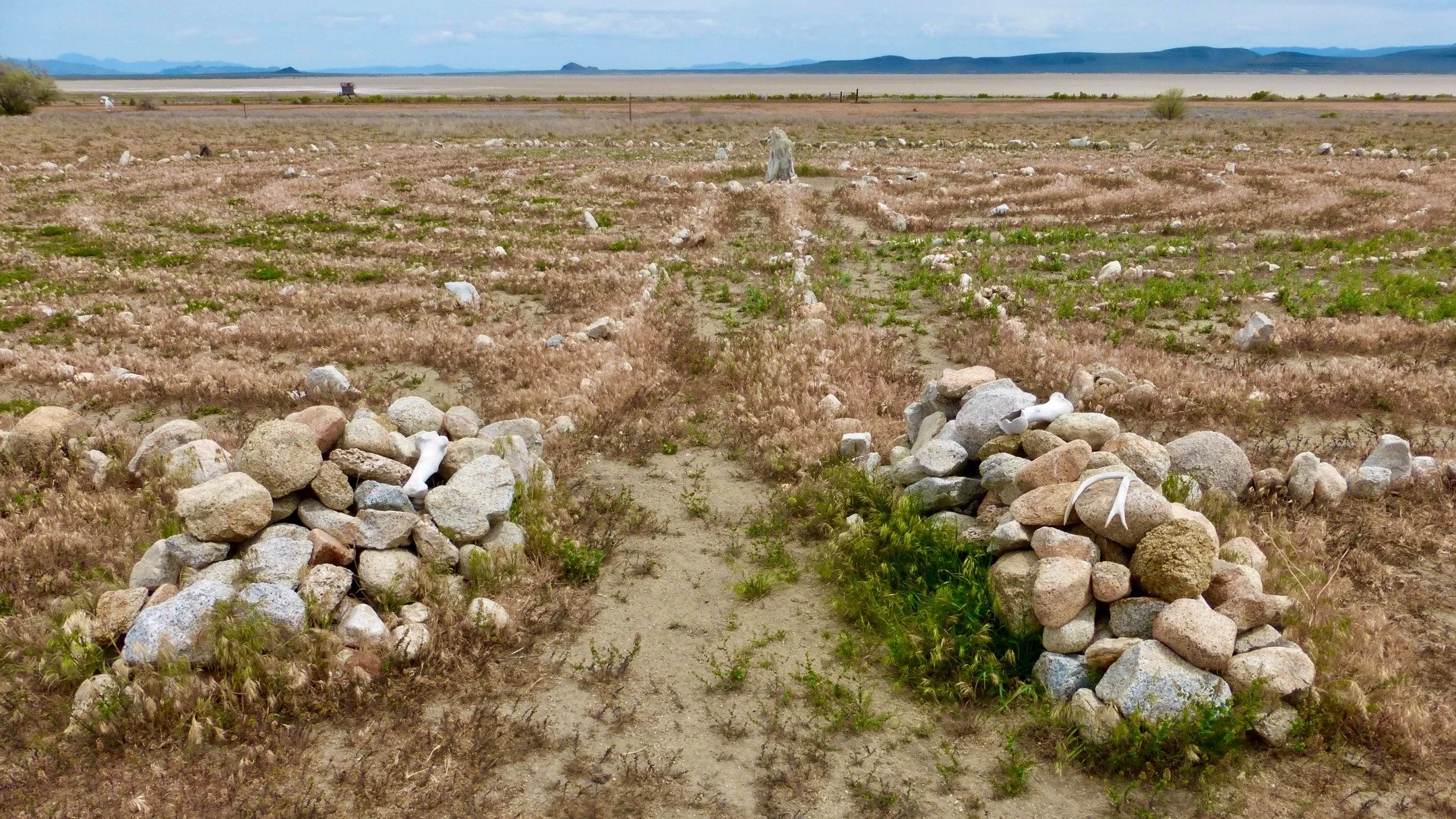 Fly Ranch Labyrinth Walk on International Labyrinth Day, Hualapai Valley, NV, USA, Earth-Home.