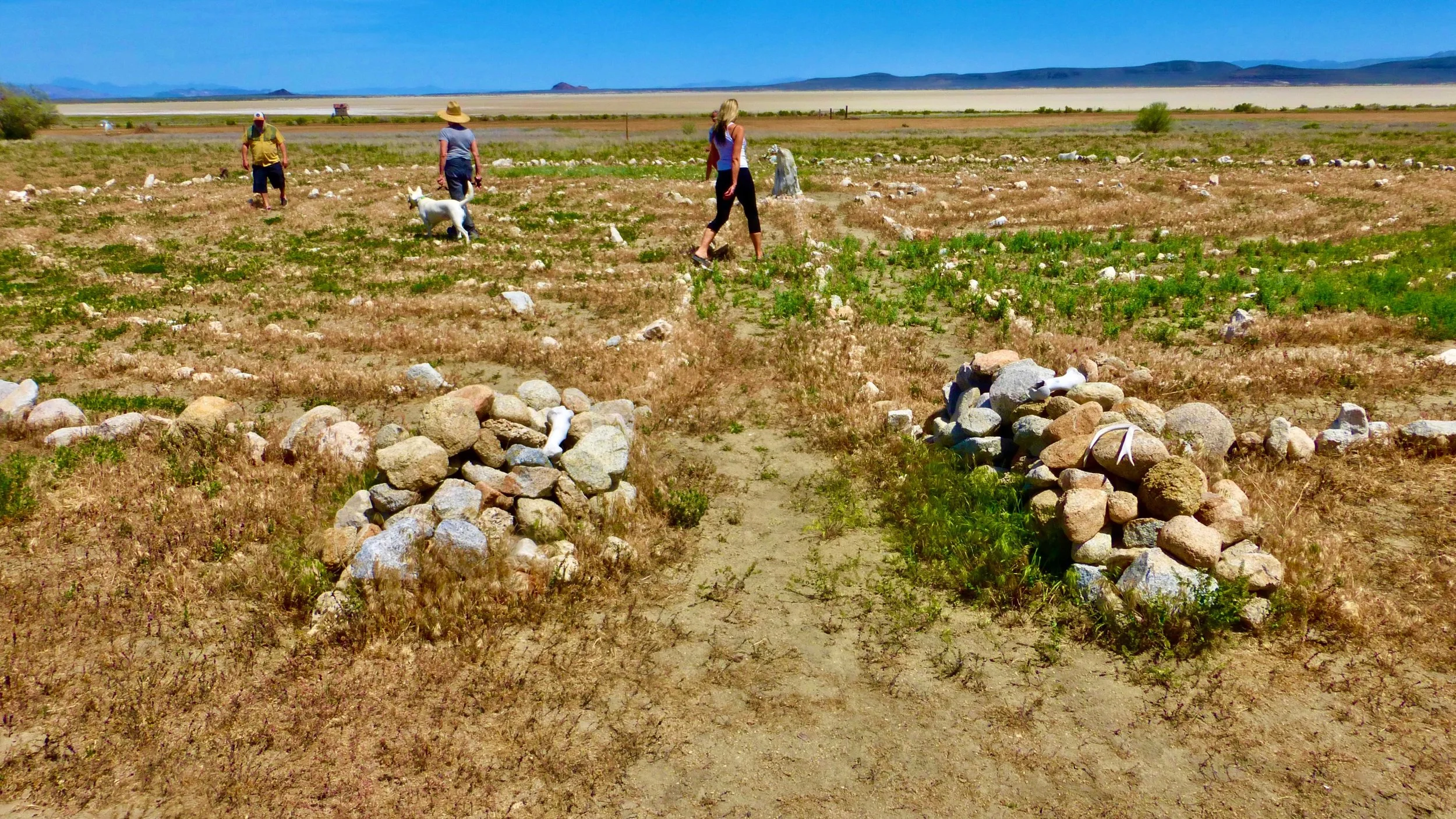Sunday Afternoon Fly Ranch Labyrinth Walk, Hualapai Valley, NV, USA, Earth-Home.