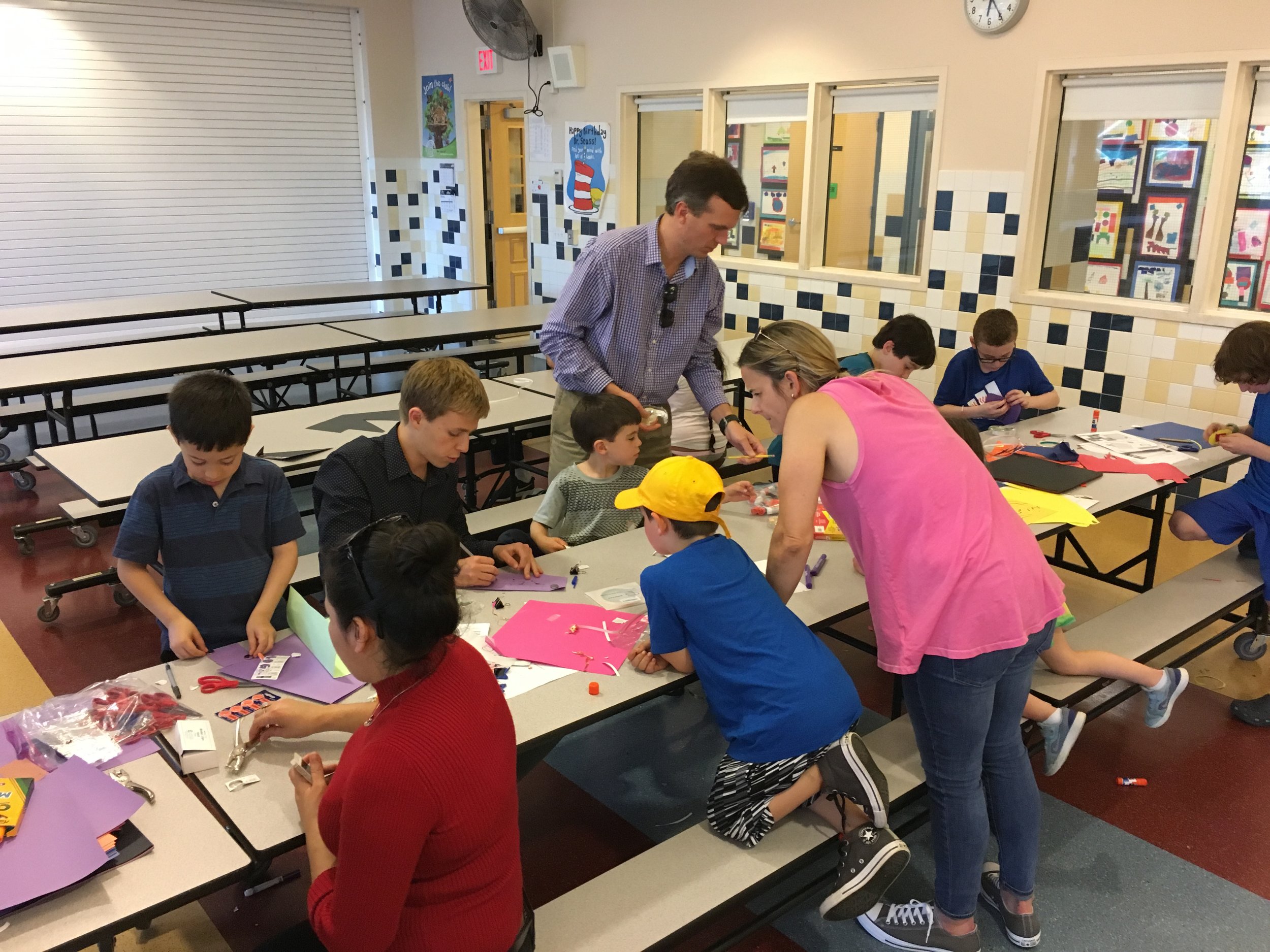 Students Making Paper Circuits at Mt. Kisco Elementary Spring Fest 2017