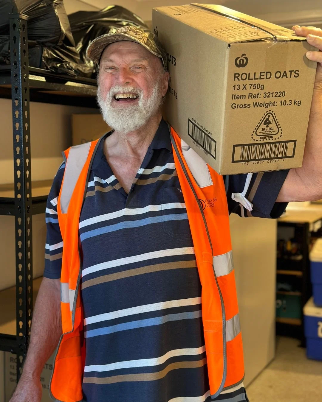 Meet Ed...one of Nexus Care's longest serving volunteers 🥹

For more than ten years, he&rsquo;s shown up every single week, giving countless hours to support those who need it most.

From packing parcels and cutting cheese, to collecting ALDI donati