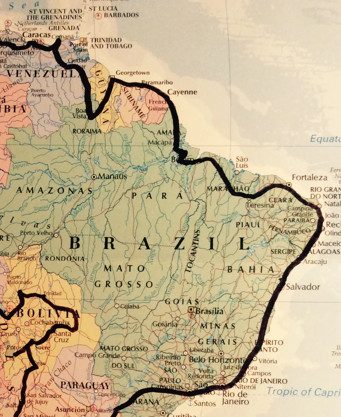 Big Brazil. Crossing the Amazon into Belem means there's two straight weeks of highway riding 500-600kms a day before getting anywhere near Rio - cjG