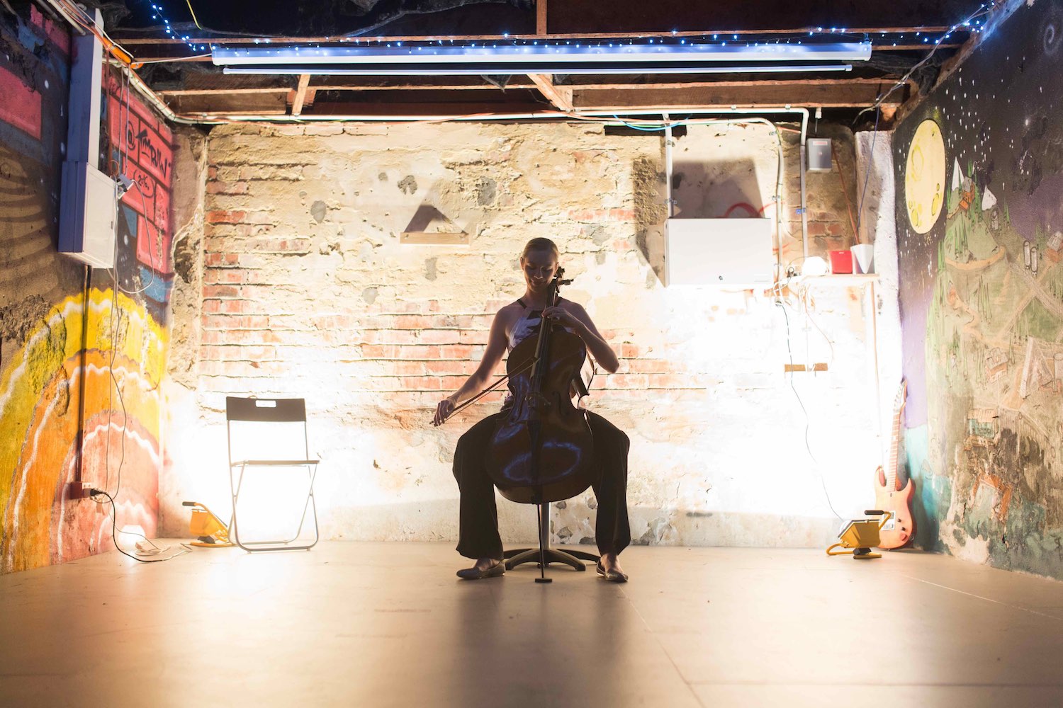 Louise McKay performs at the Arts Initiative Australia launch held at Studio StartUp
