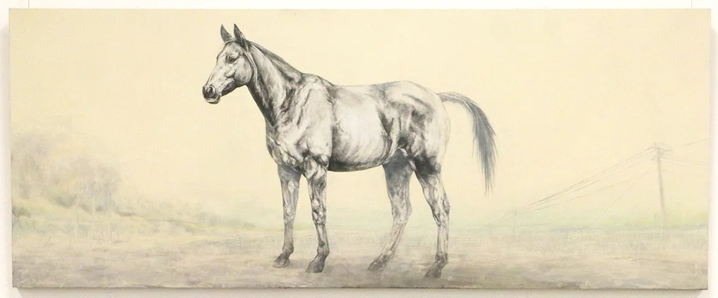 A Warless Horse. 2016. Oil and Graphite on board. 204 x 82 CM. AVAILABLE.&nbsp;