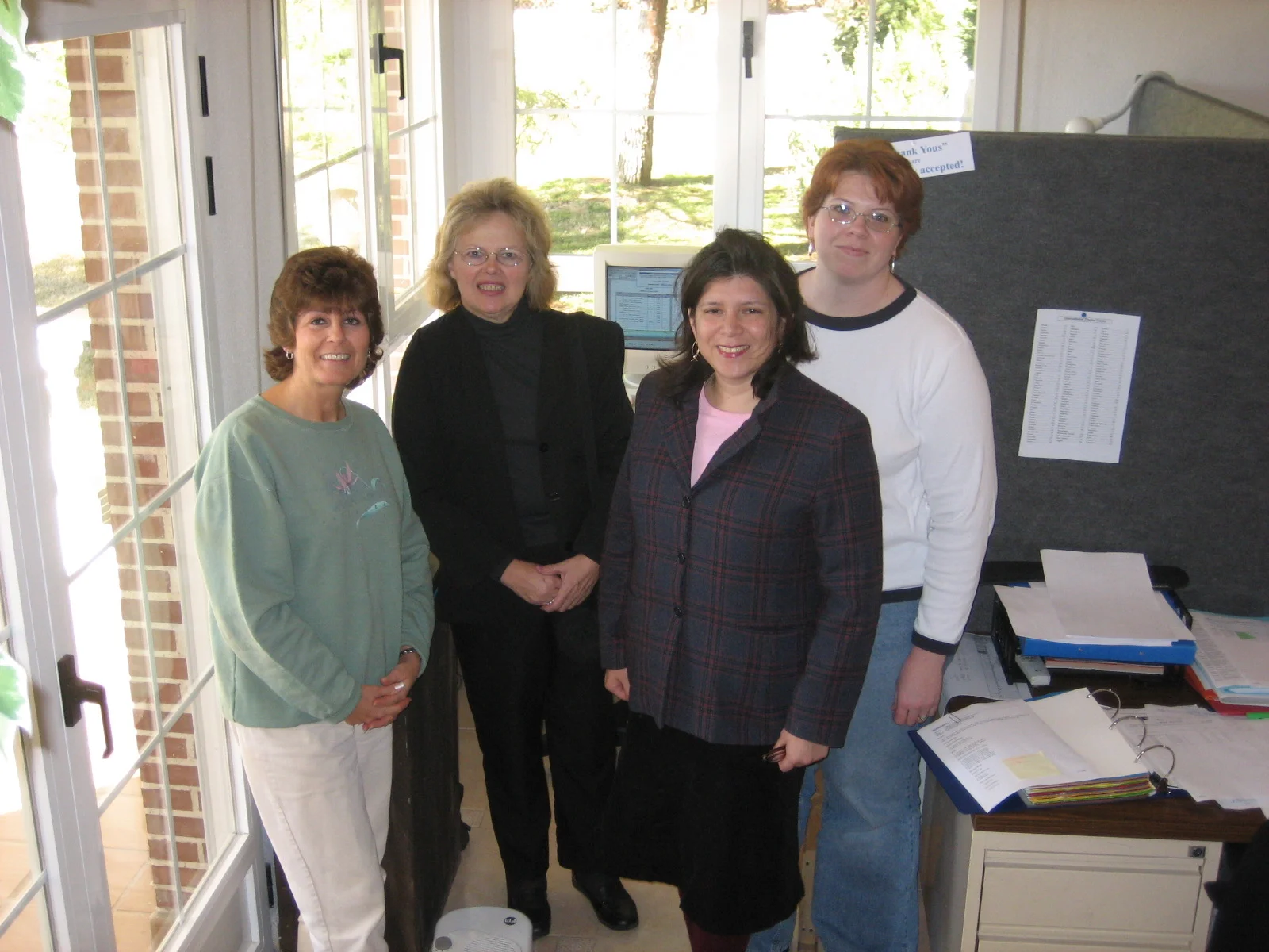 Staff in IMM's temporary offices in Los Hueros, near the current facility, in 2004.