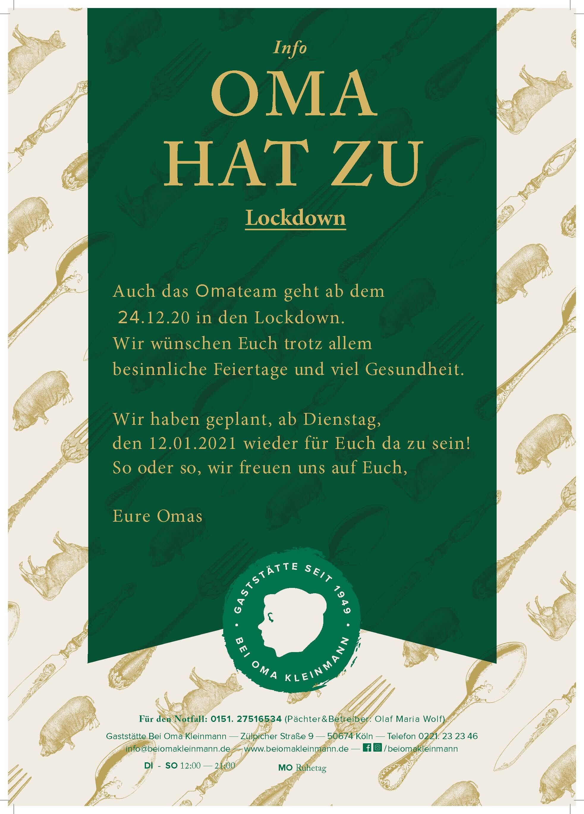 Auch die Oma geht in den Lockdown