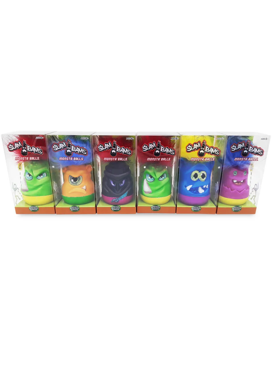Slam Bams Fun crazy foam characters monster balls bounce soft hair collectible safe fun toys active package front