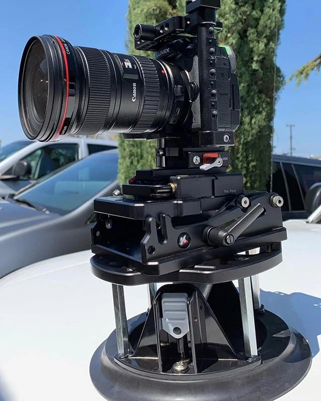 Kessler Team Shooter @chrisrayfilms using the Kessler Lamprey 10” suction mount this weekend.  Shown with our HD Angle plate and Kwik Release Receiver #carrig #film #video #lamprey #chrisrayfilms