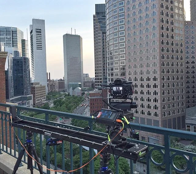 Shot from above the Boston streets. Second Shooter pan and tilt unit and 5’ CineSlider combo #timelapse #boston #city #film #video