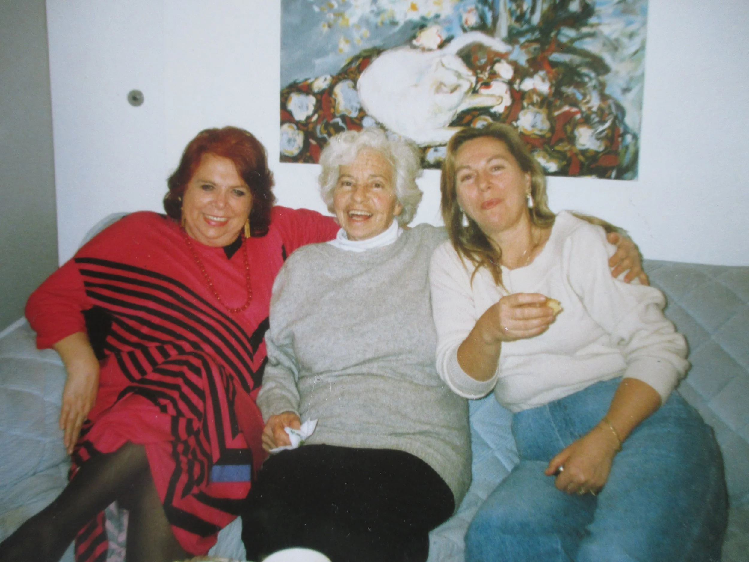 Gerda Boyesen, Eva Reich (Wilhelm Reich’s daughter), Ebba Boyesen, London, 1985