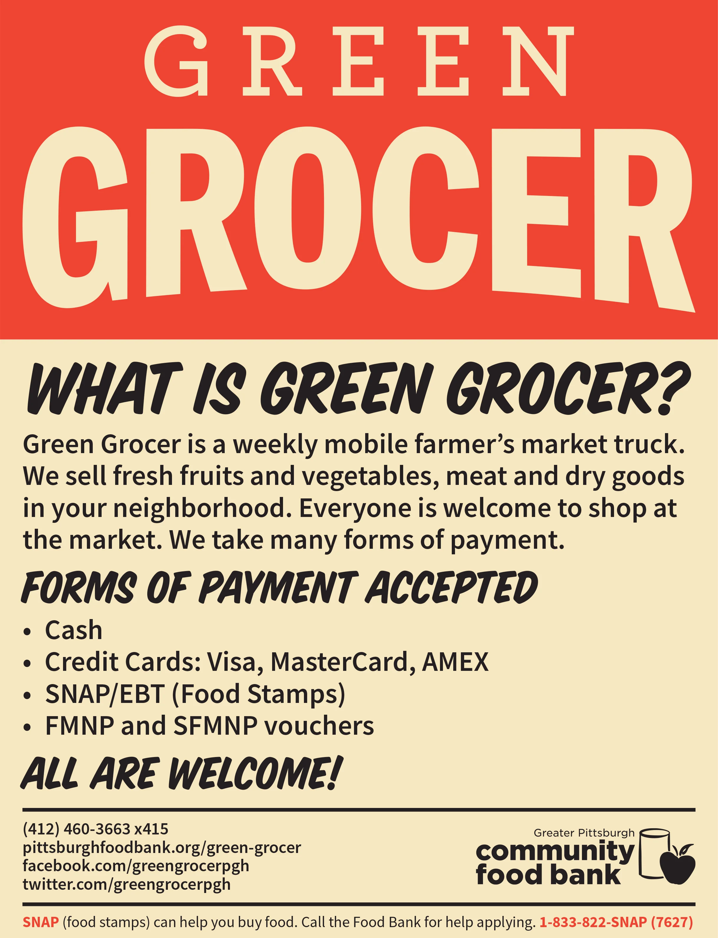 Check out the Green Grocer’s schedule here !