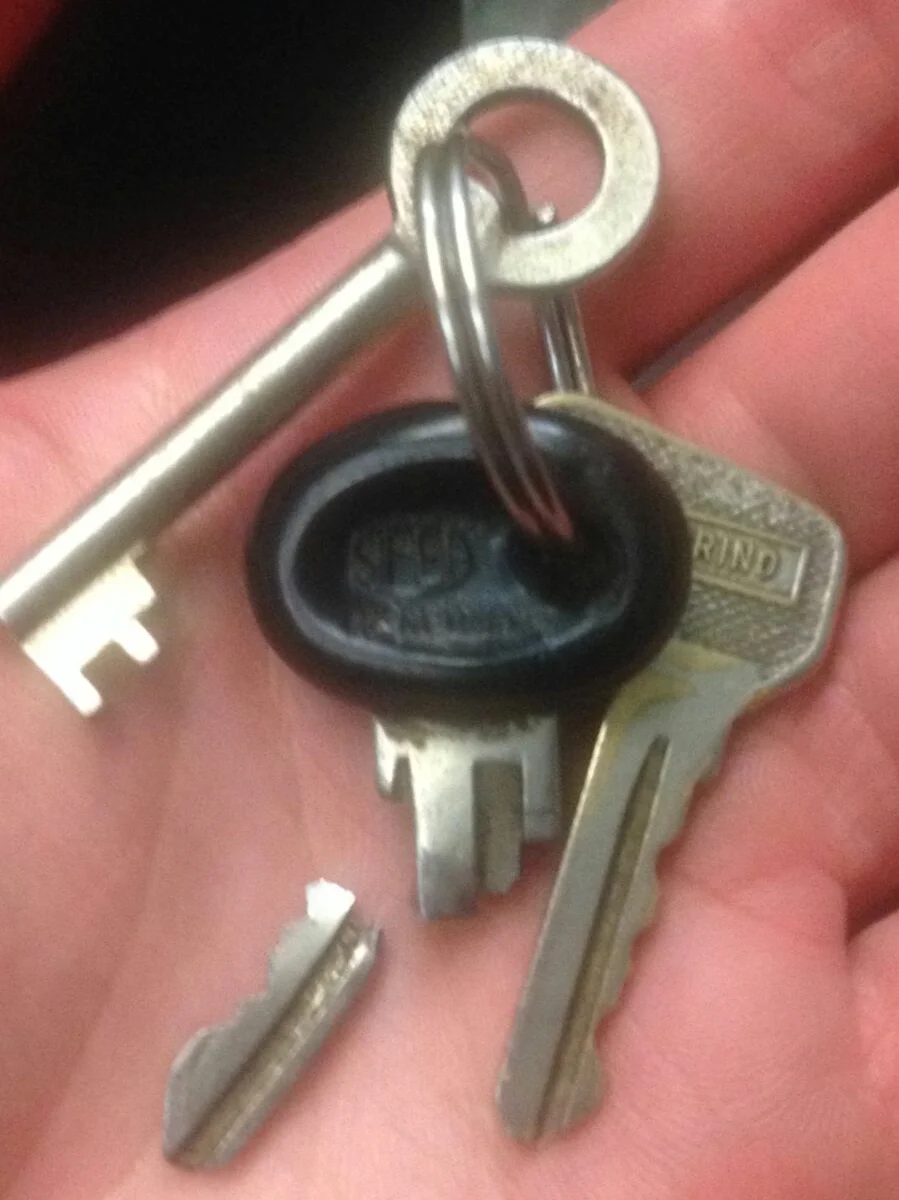Day one. Rich snaps the key in the door because he's been in the gym too long and got too excited about the thought of several weeks inside a shit French van. 