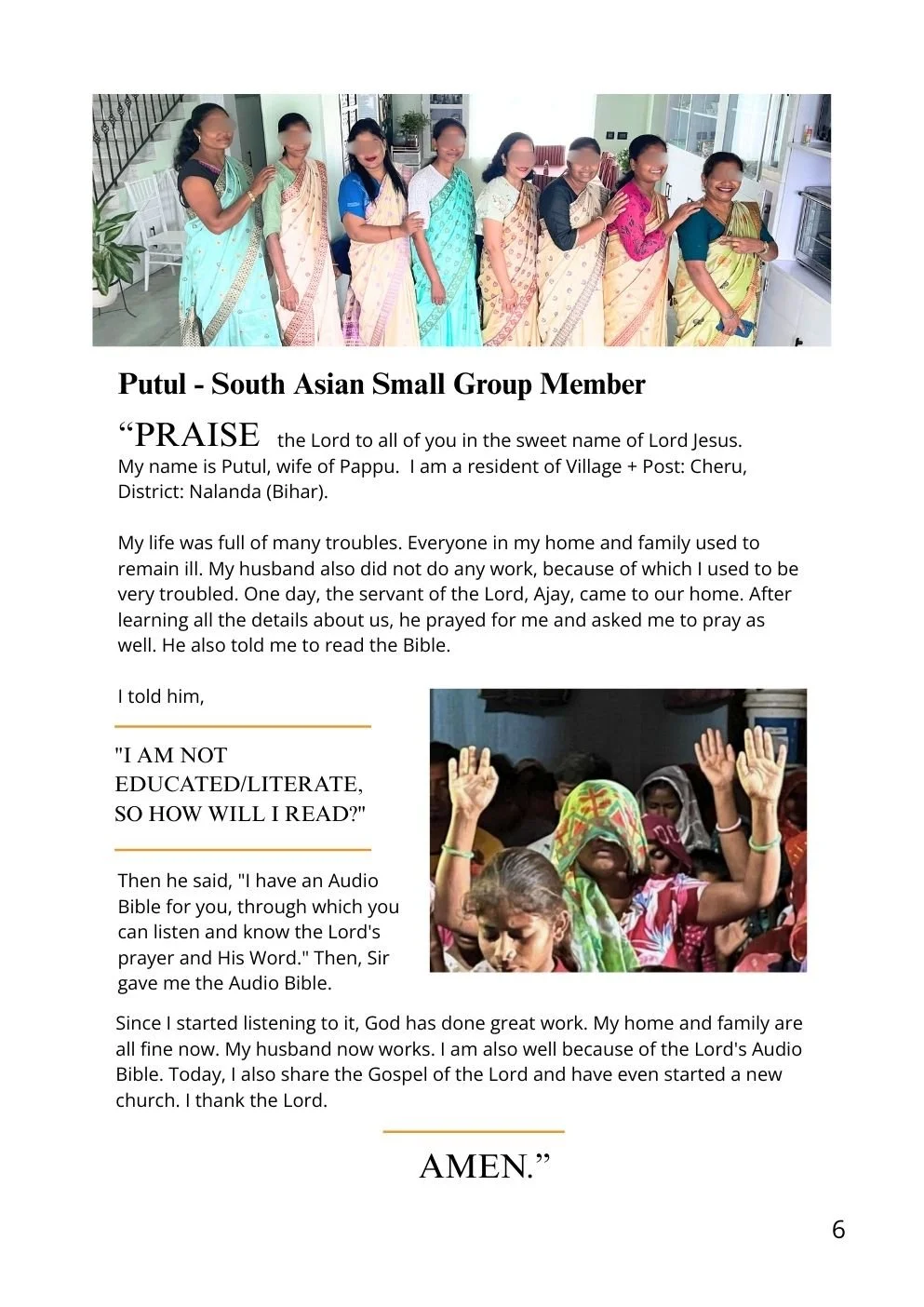 South Asia ministry - discipleship gatherings