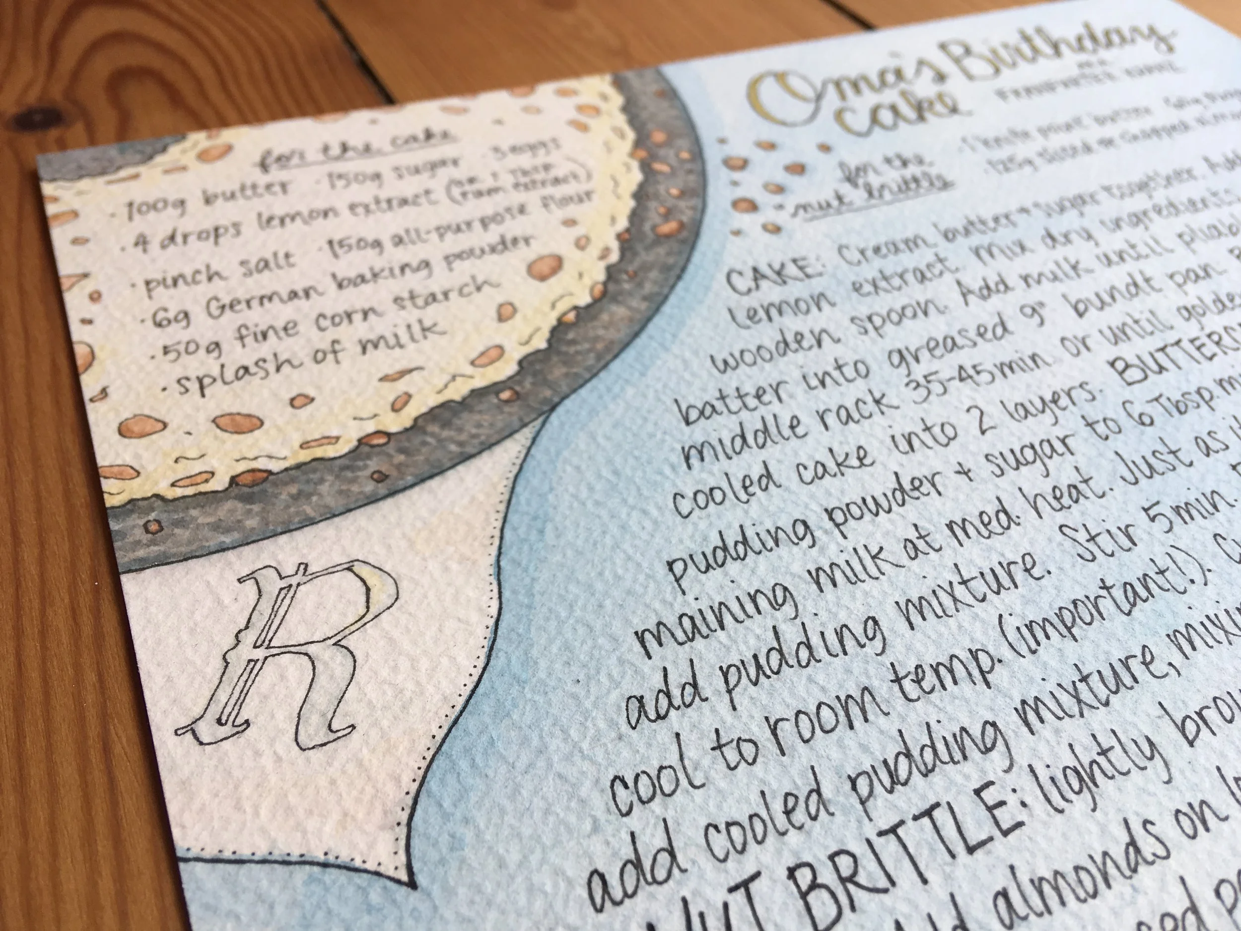 “She would cover the cake in a white linen cloth that had an embroidered ‘R’ on it for her maiden name, Riedel.”