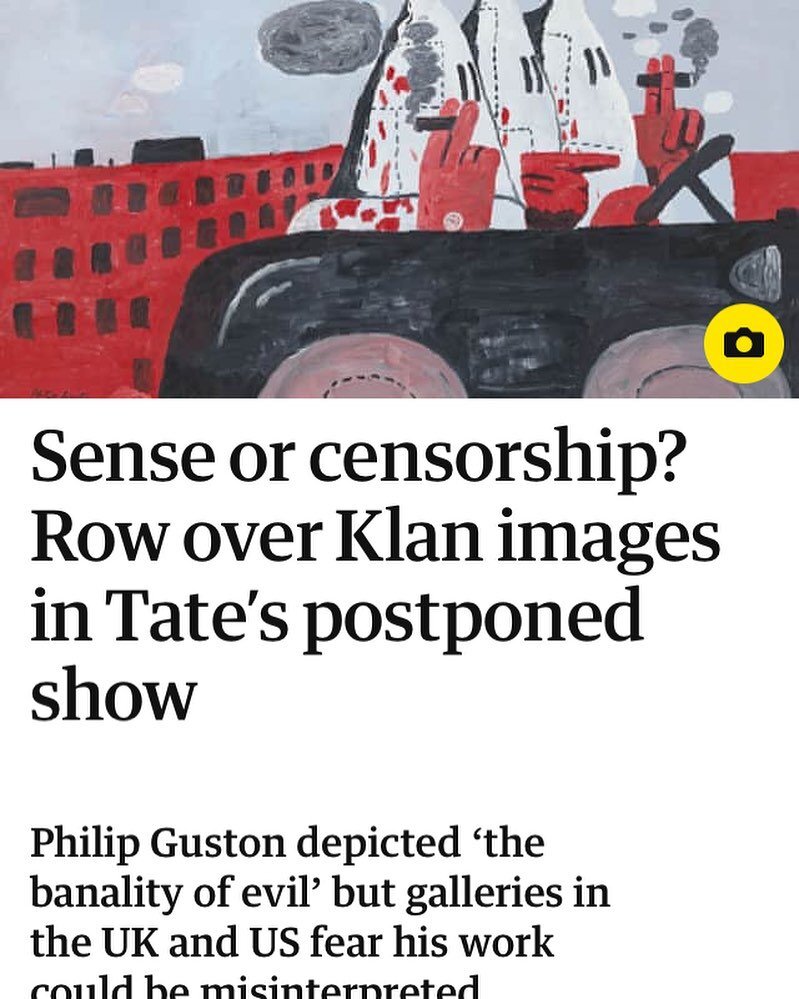 What to say about the utter cowardice and stupidity behind this decision. Against Guston of all people. As far as I&rsquo;m concerned if you allow stuff like this to influence your curatorial and programming decisions you cease to be an art gallery. 