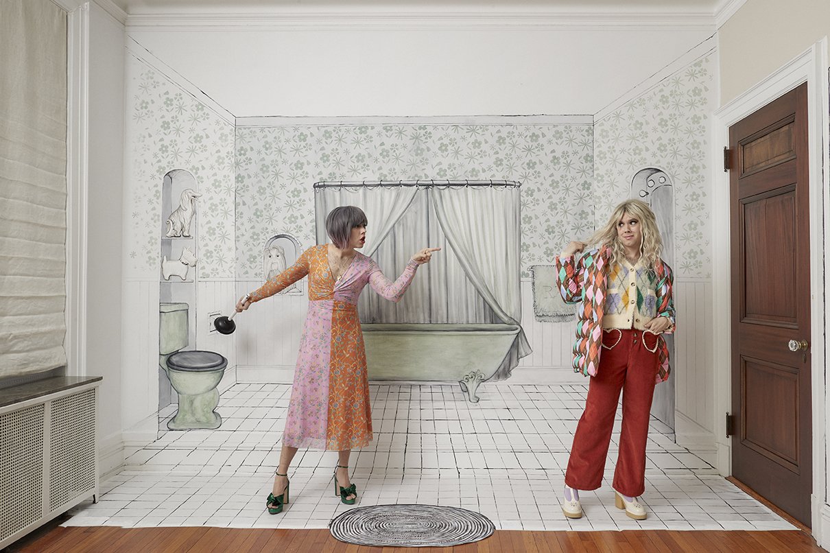  2022. Trompe l’oeil set paintings and props for Rachel Antonoff’s Fall 2022 campaign. Starring Cole Escola, with photos by Elisabet Davidsdottir. 