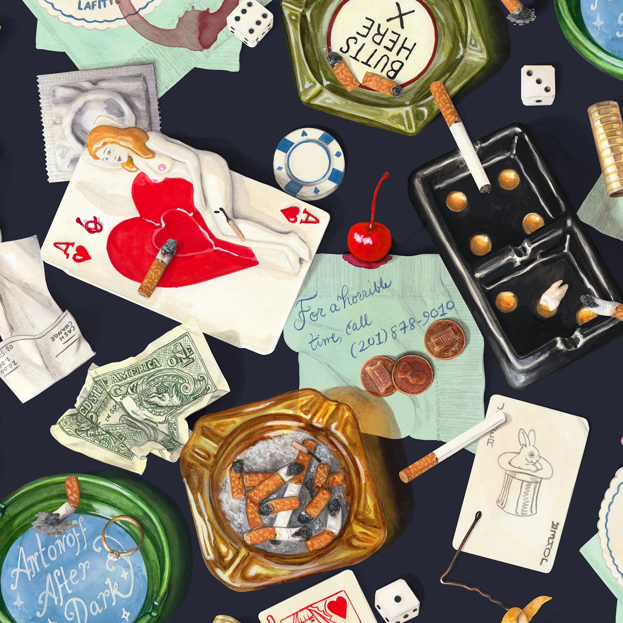 Butts Here (Ashtrays) (detail)
