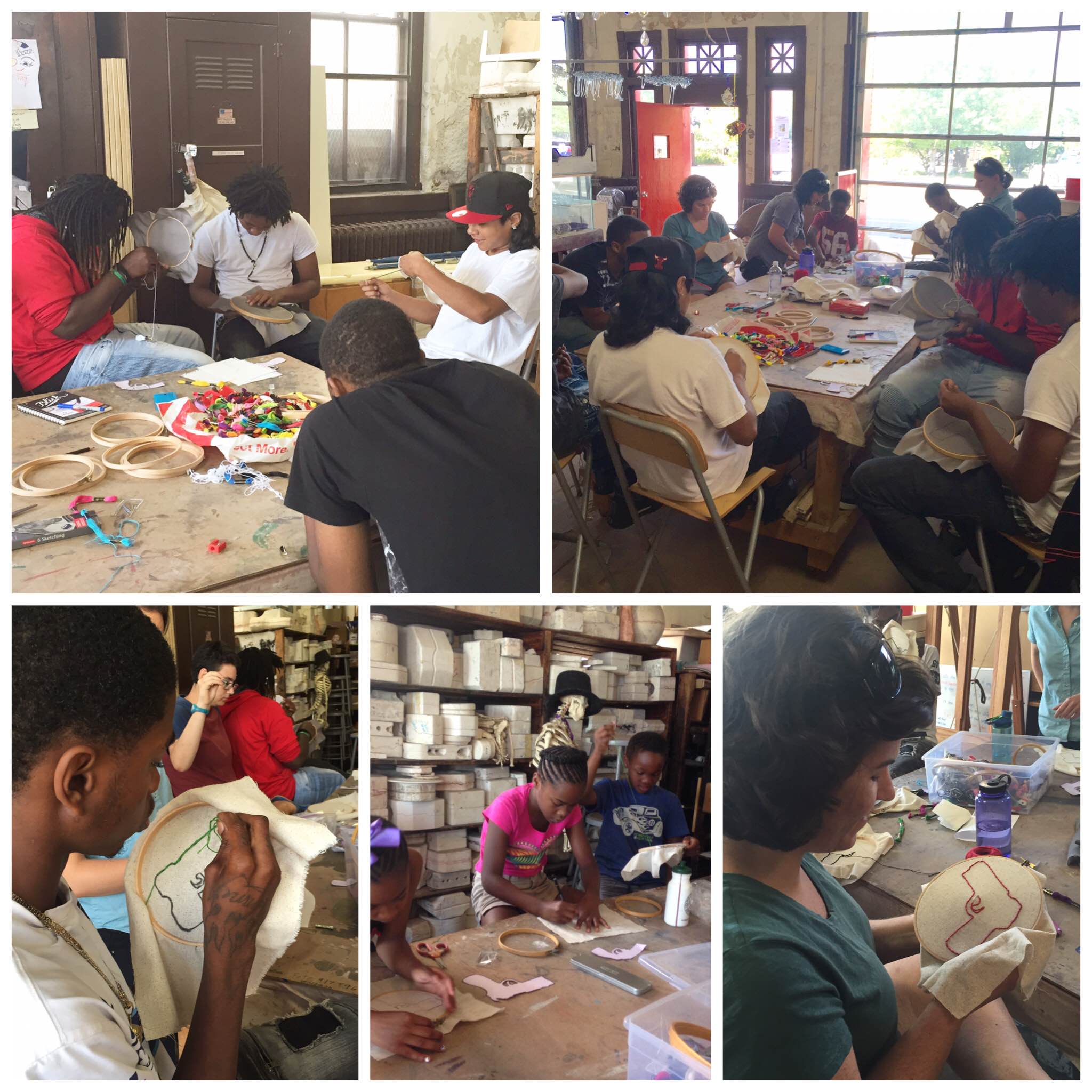 Project FIRE embroidery workshop