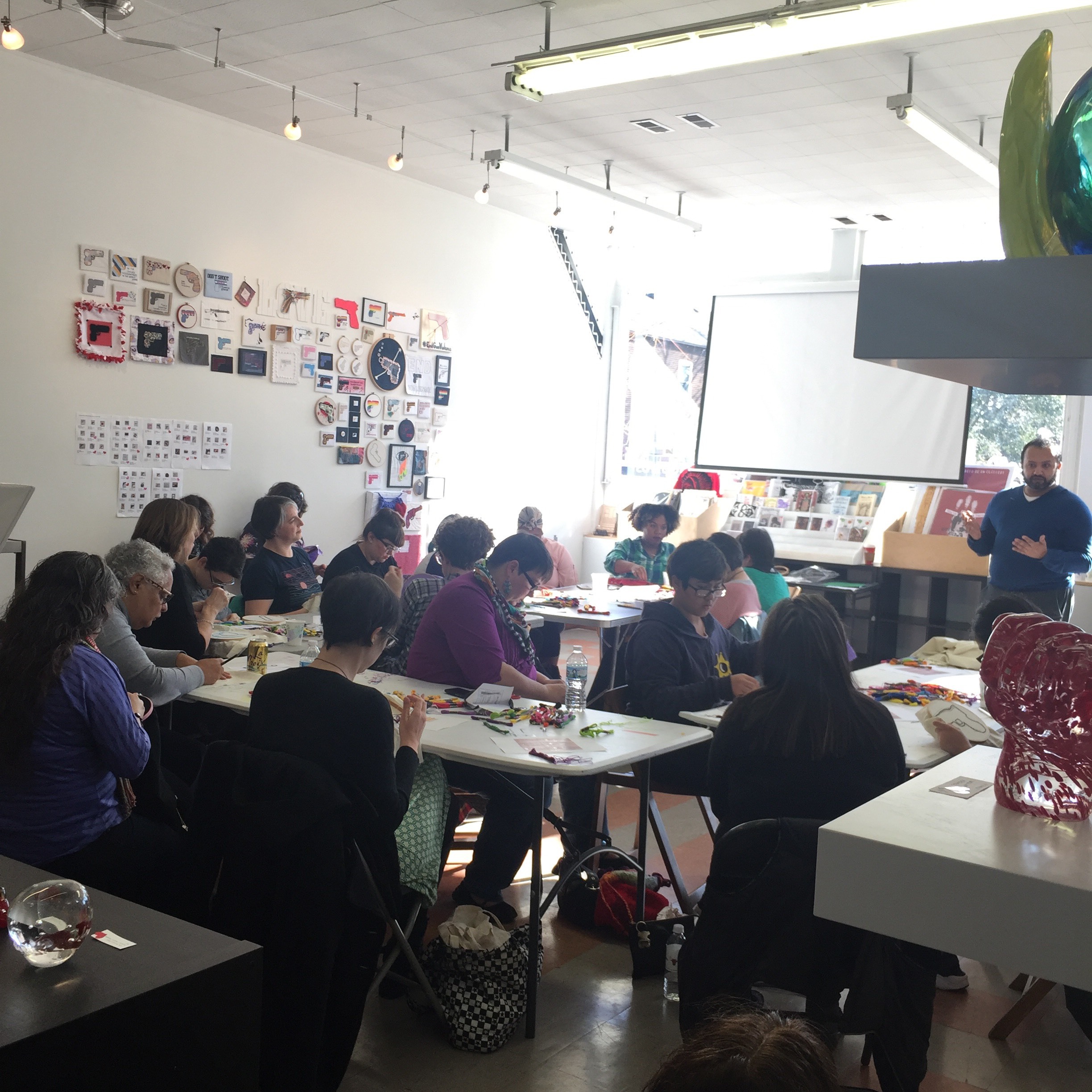 Free community embroidery workshop and dialogue