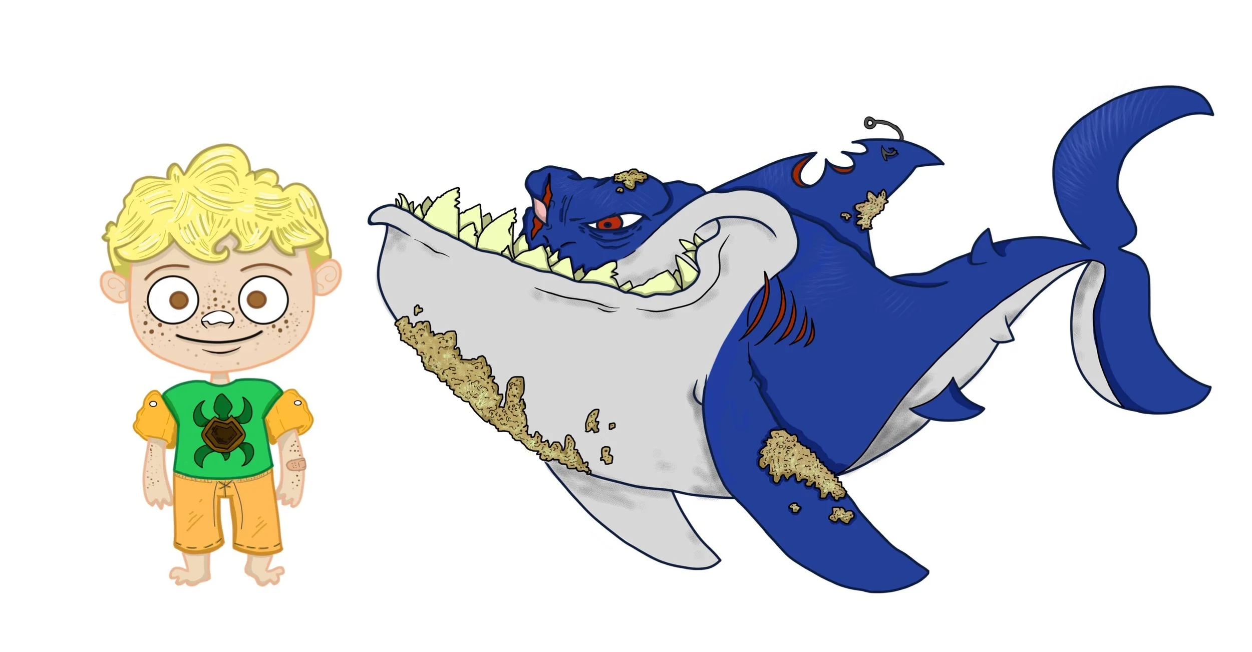  Our director's sketch of the main Characters "Klause" and "Shark" 
