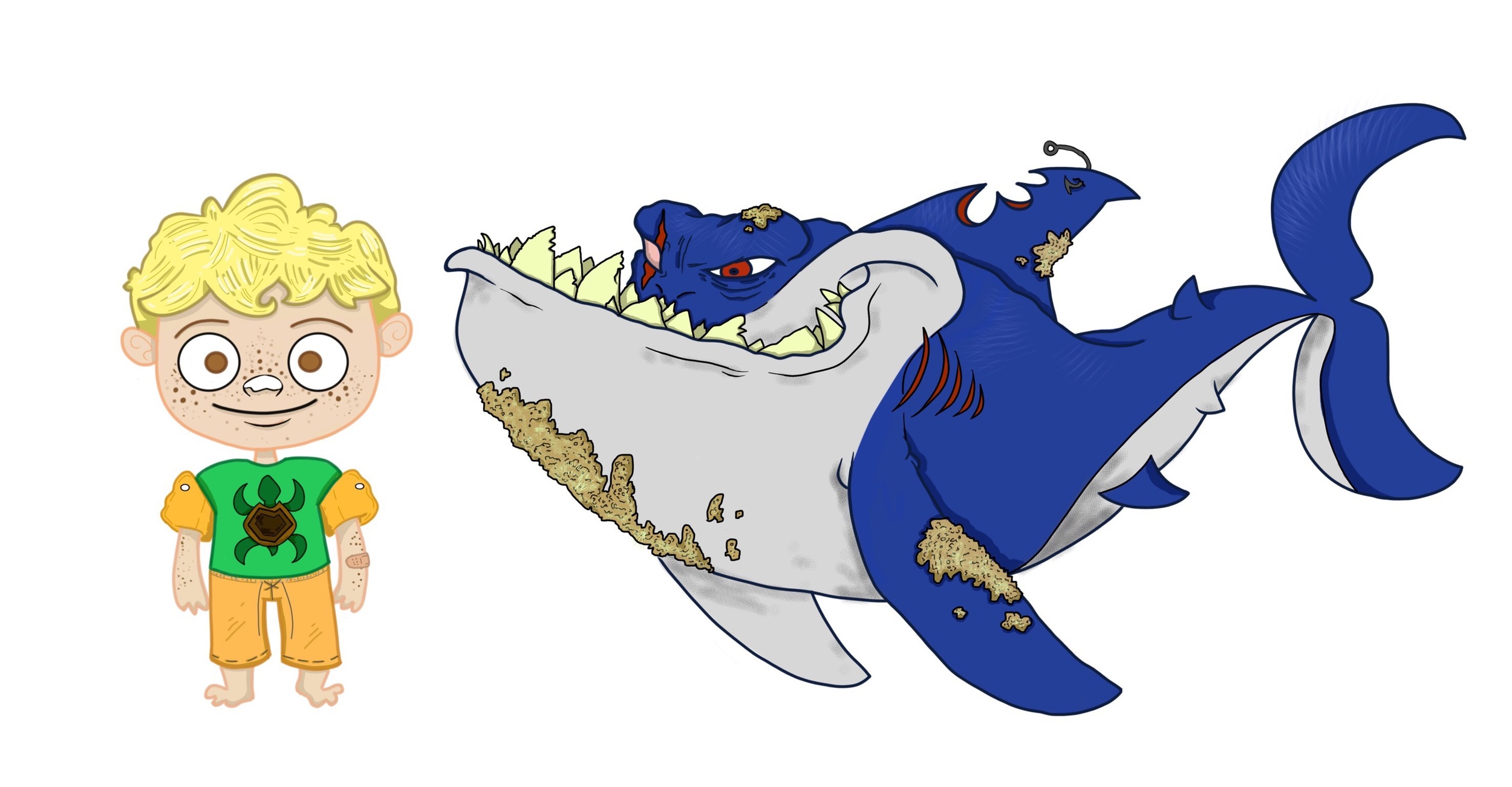 Our director's sketch of the main Characters "Klause" and "Shark"