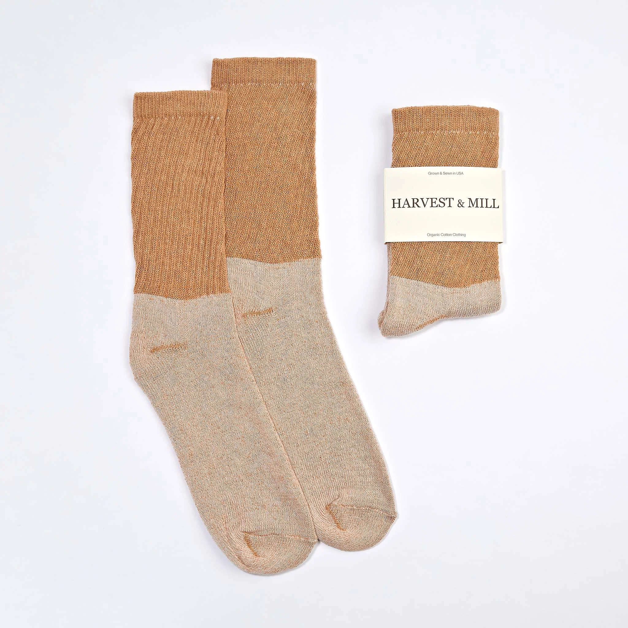 Organic Cotton Socks Brown Crew $10