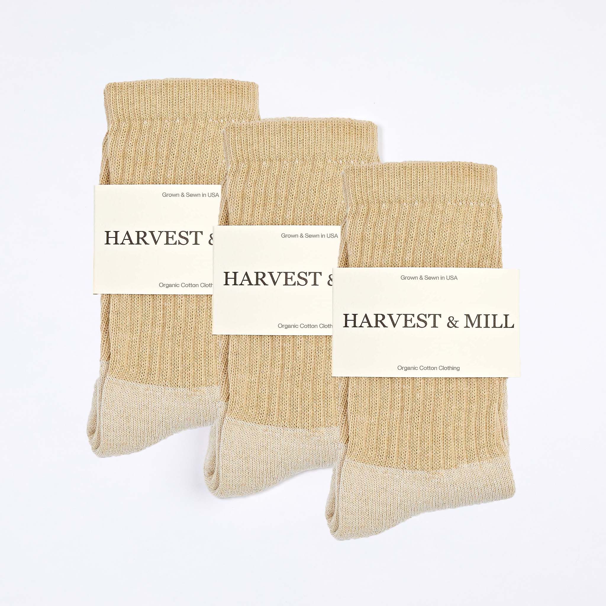Women's Organic Cotton Socks Brown Crew — Harvest & Mill | organic ...
