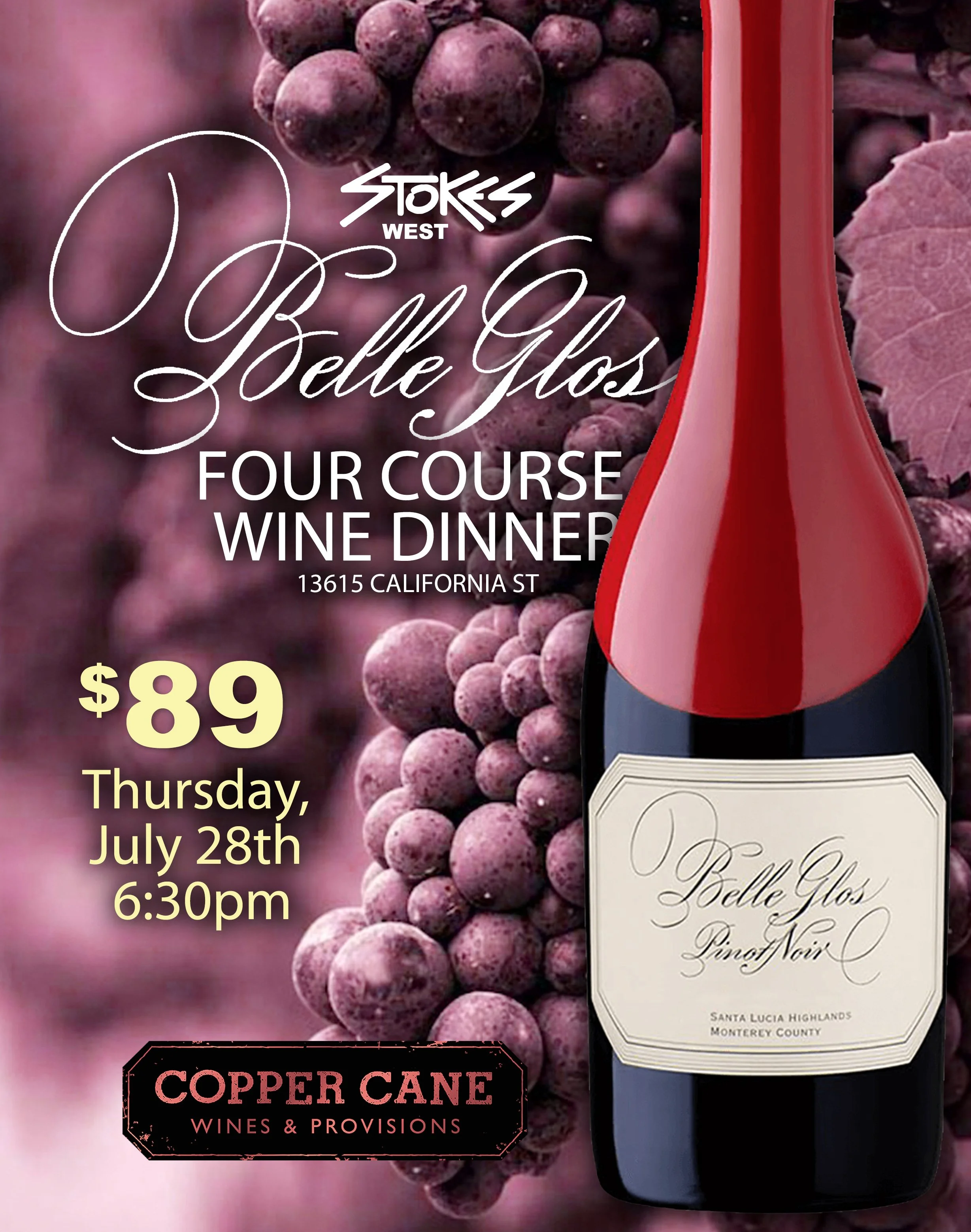 4 Course Stokes Belle Glos West Wine Dinner