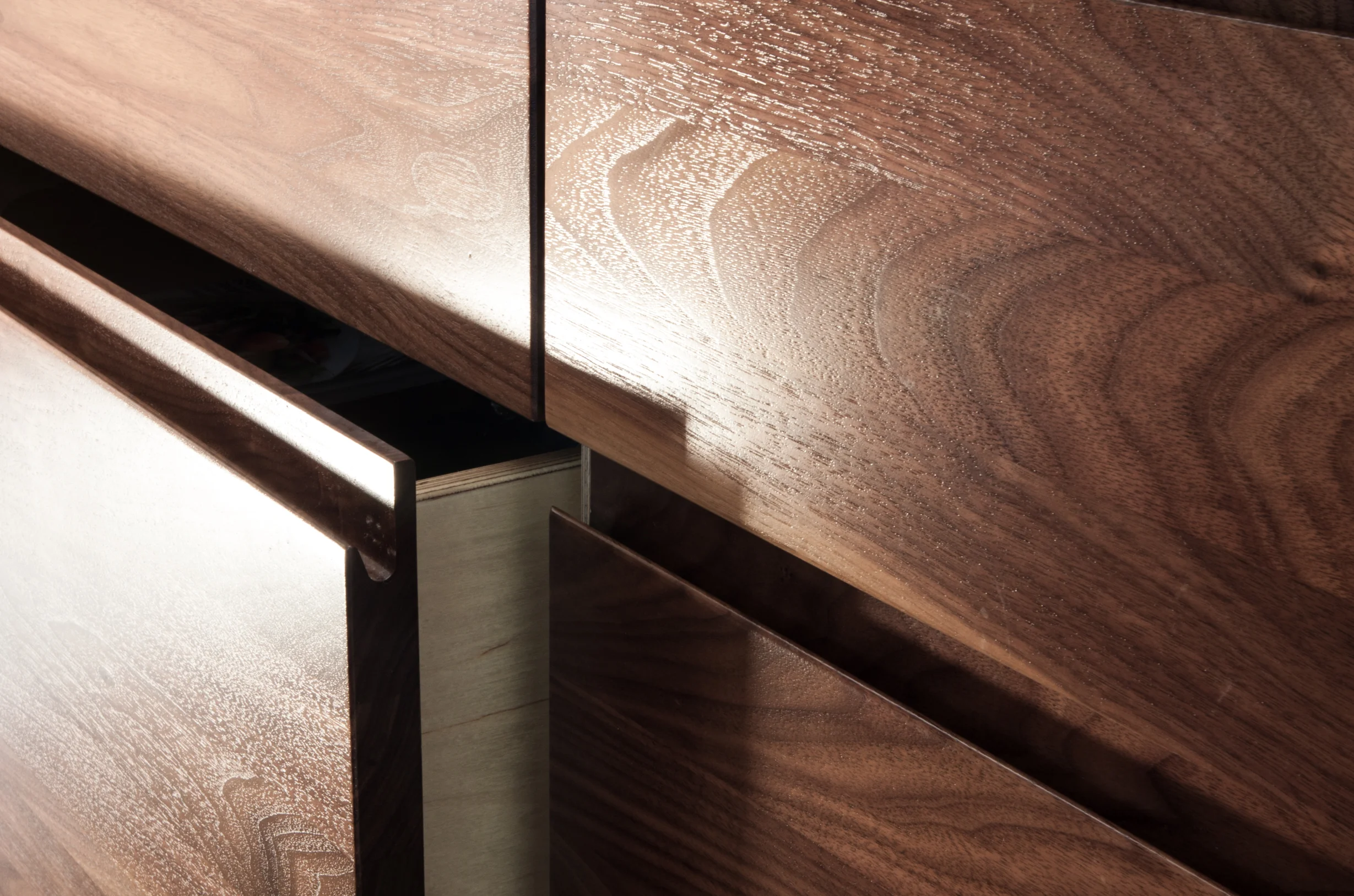 Wood drawer detail open