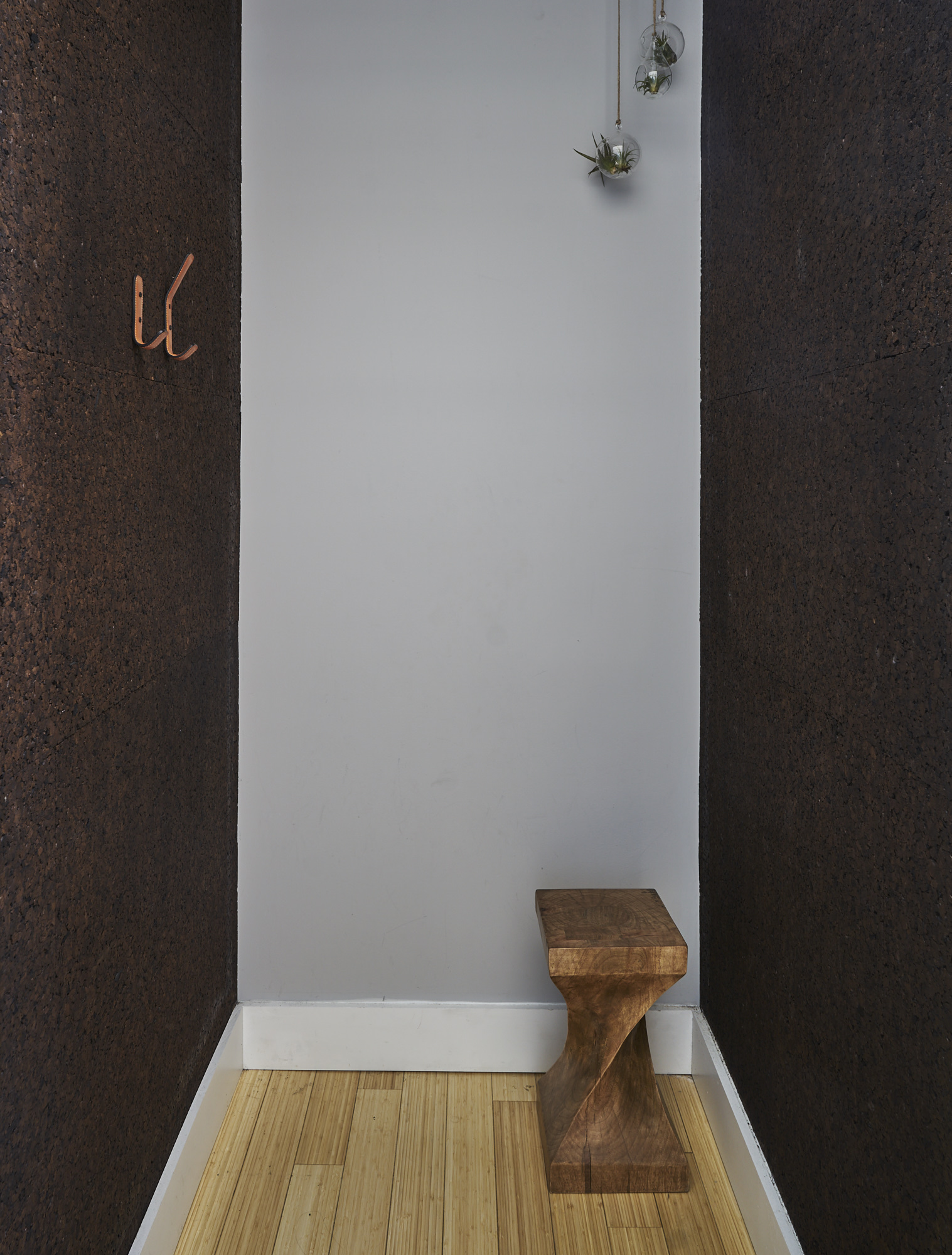 Changing room for a modern workout space and Pilates studio in Chelsea, NY