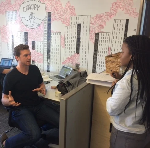 Canopy members mentored local high school students competing in a mobile app development competition.