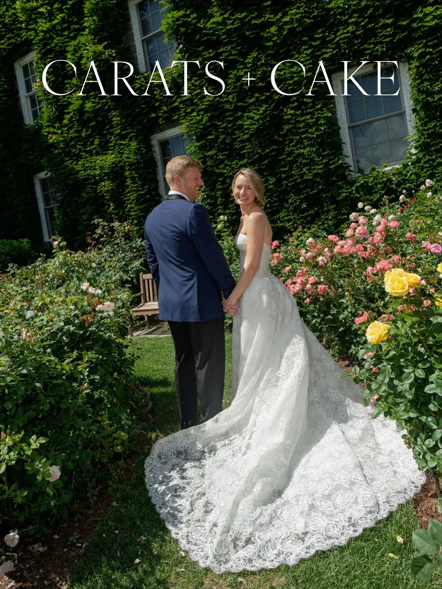 Featured on @caratsandcake ✨ Anna &amp; Jack&rsquo;s spring wedding at a private club was a joyful study in pattern play, fresh color, and thoughtful design. From the blue-and-chartreuse color story to the chamomile-filled florals and layered tableto