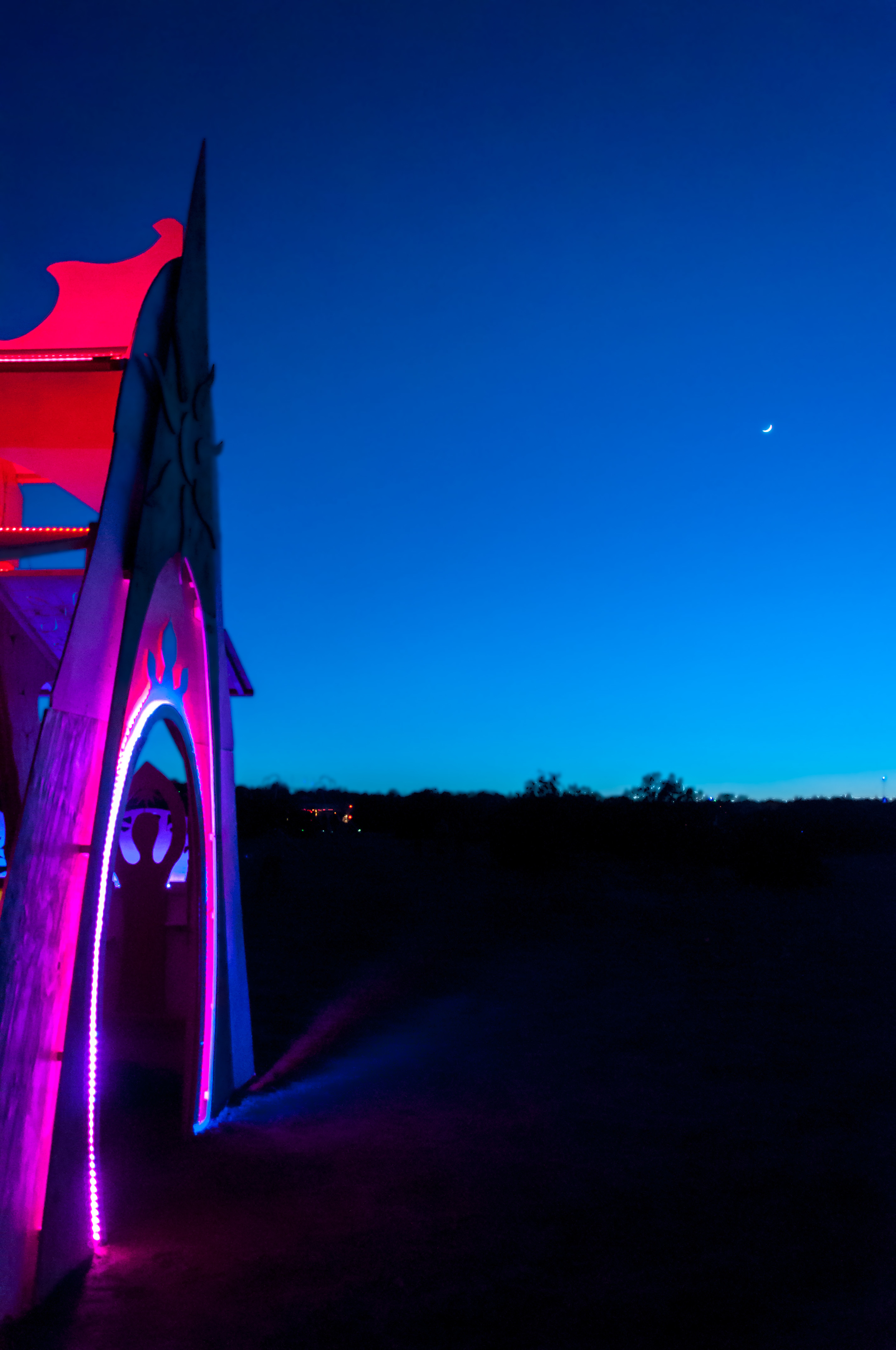 Temple Anima door at dusk