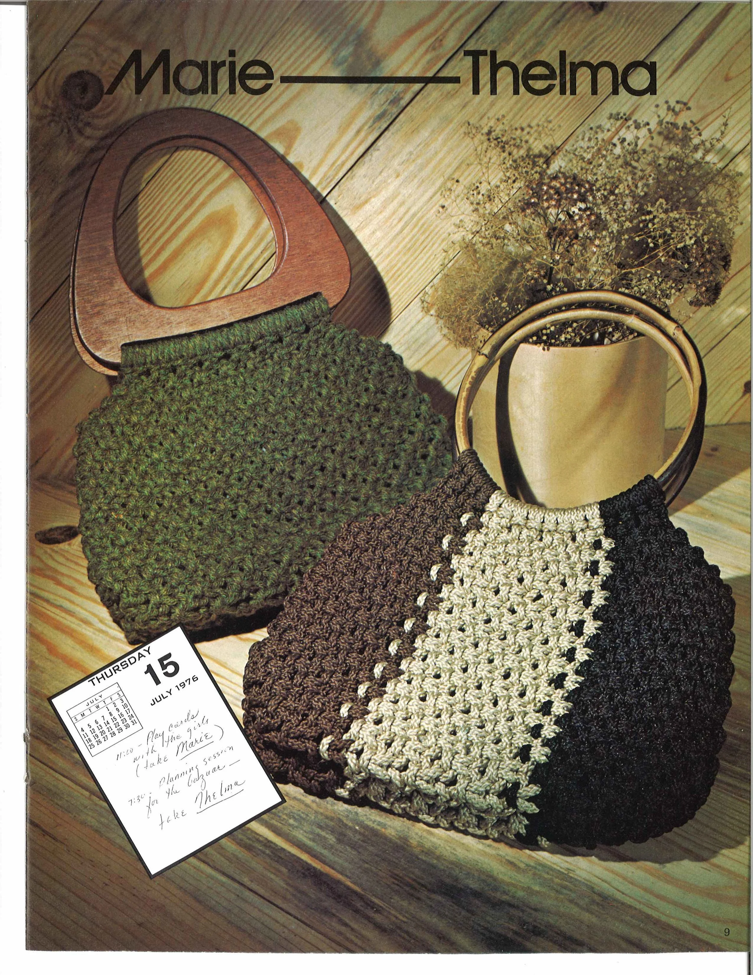 Purse Trio \u2022 1970s Macrame Bags Handbag Designs Boho Purses Tote Patterns \u2022 Bag How To Instruction Pattern Book 70s Vintage \u2022 Retro PDF