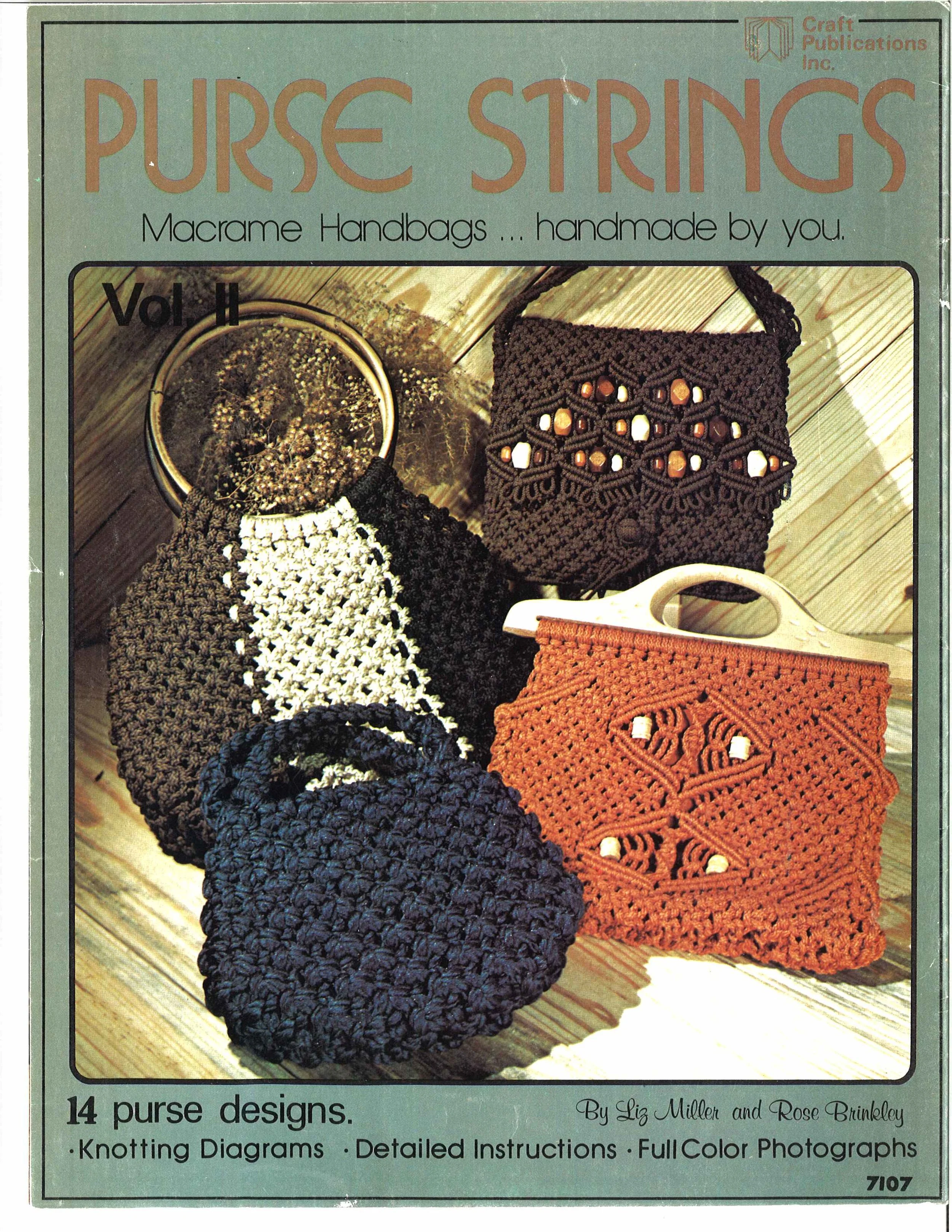 Purse Trio \u2022 1970s Macrame Bags Handbag Designs Boho Purses Tote Patterns \u2022 Bag How To Instruction Pattern Book 70s Vintage \u2022 Retro PDF