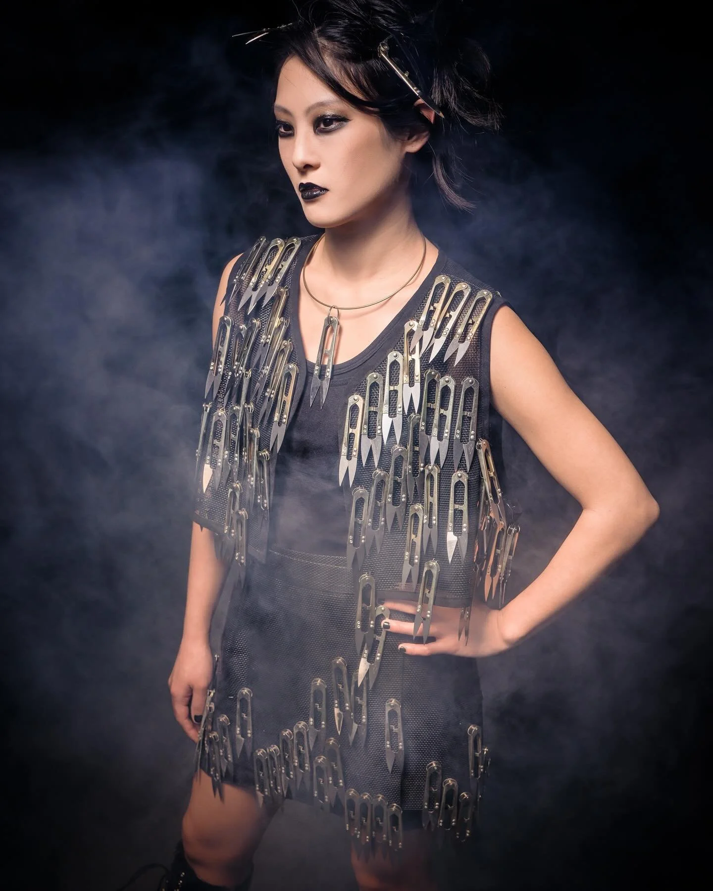 Edward.
Upcycled Snip Scissors 
Photo:  Korenman.com 
Model:@laragionedreamer
On view at St. Francis Gallery Lee MA thru Aug 30, 2024.