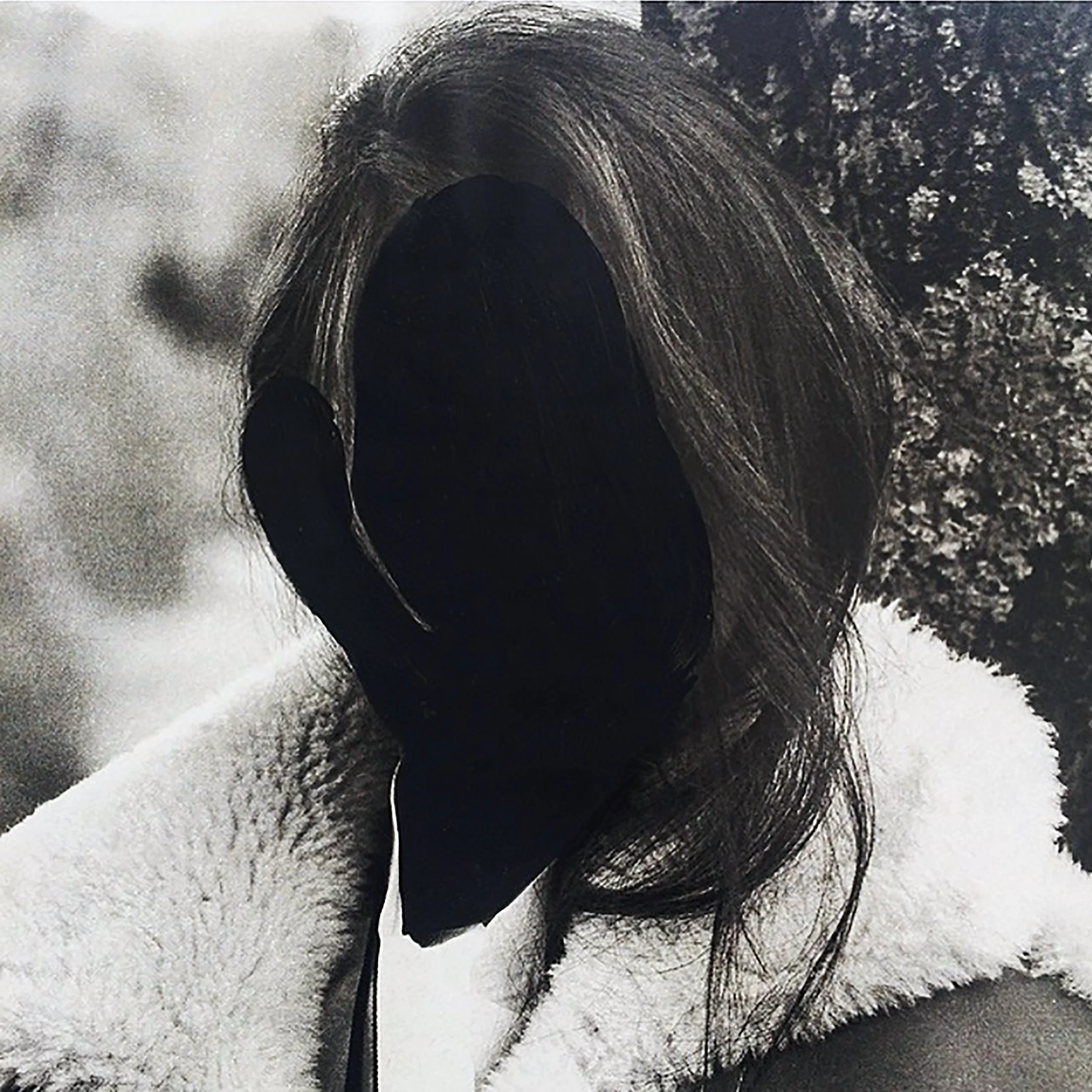 Winter Girl, acrylic on magazine