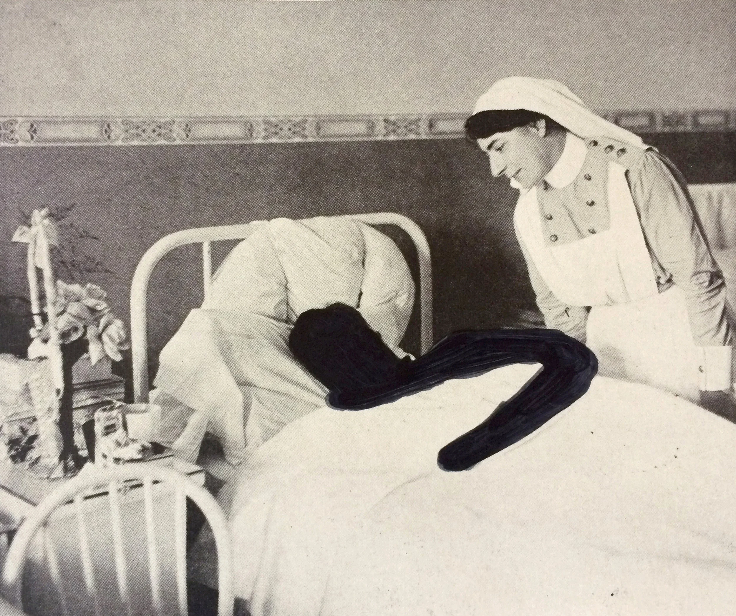 Patient, marker on magazine / Sold, Andrew Edlin Gallery