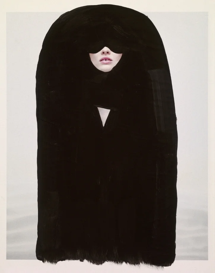 Burqa, acrylic on magazine | SOLD